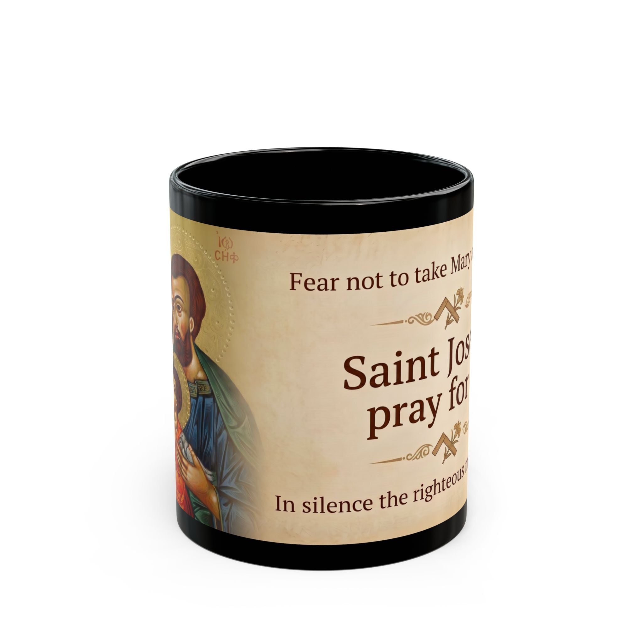 Saint Joseph the Betrothed Black Coffee Mug