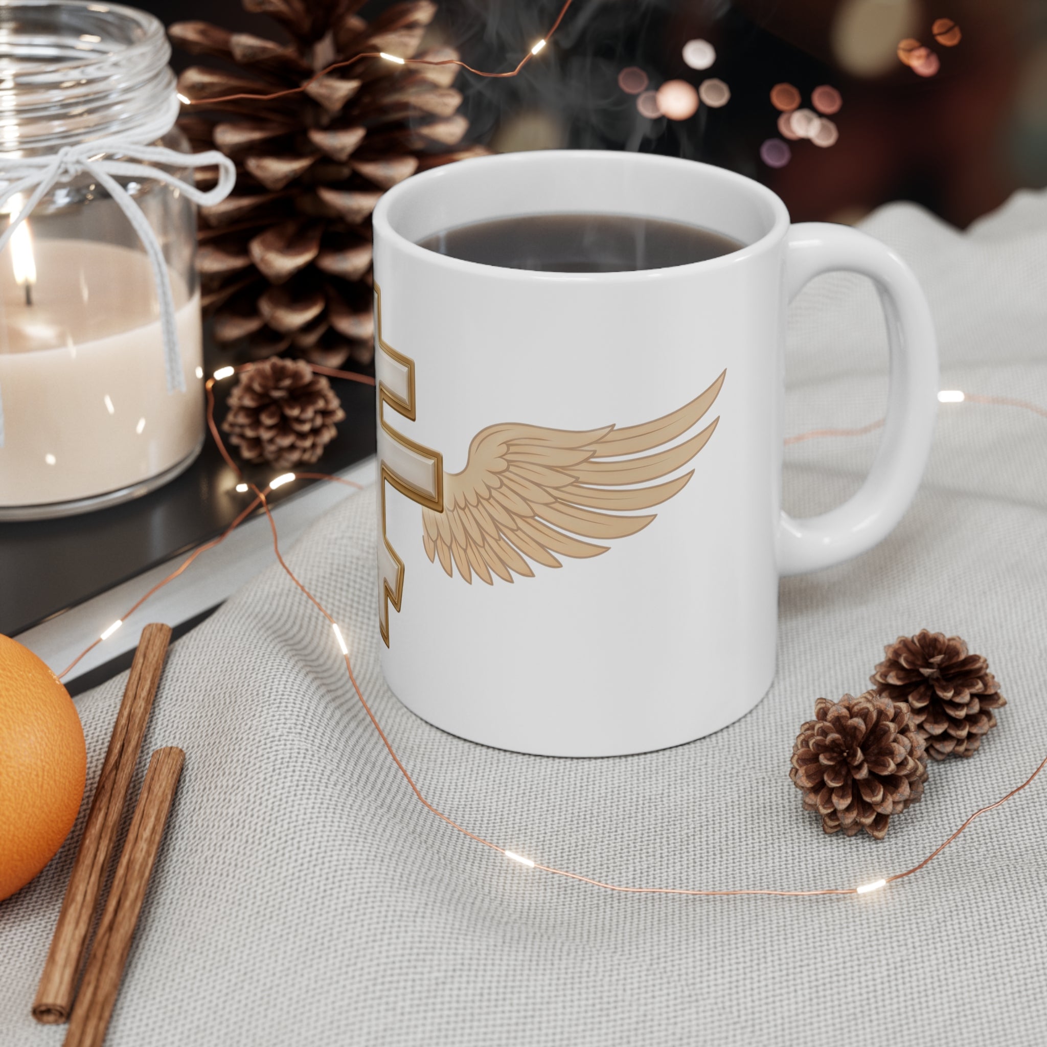 White Orthodox Cross Orthodox Christian Coffee Mug — Christian Gift Idea