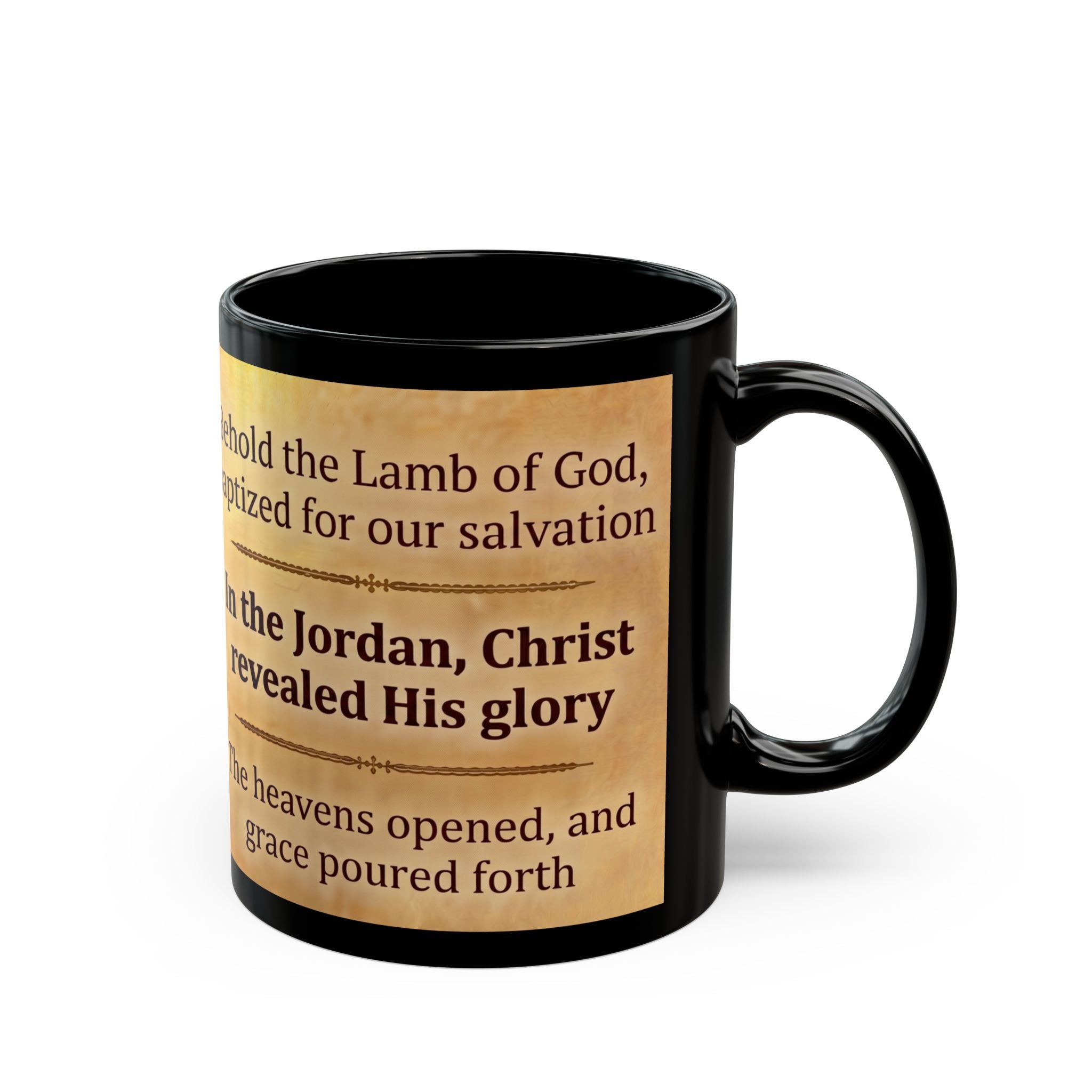 Holy Theophany Orthodox Christian Black Coffee Mug — Gift for Orthodox Christians