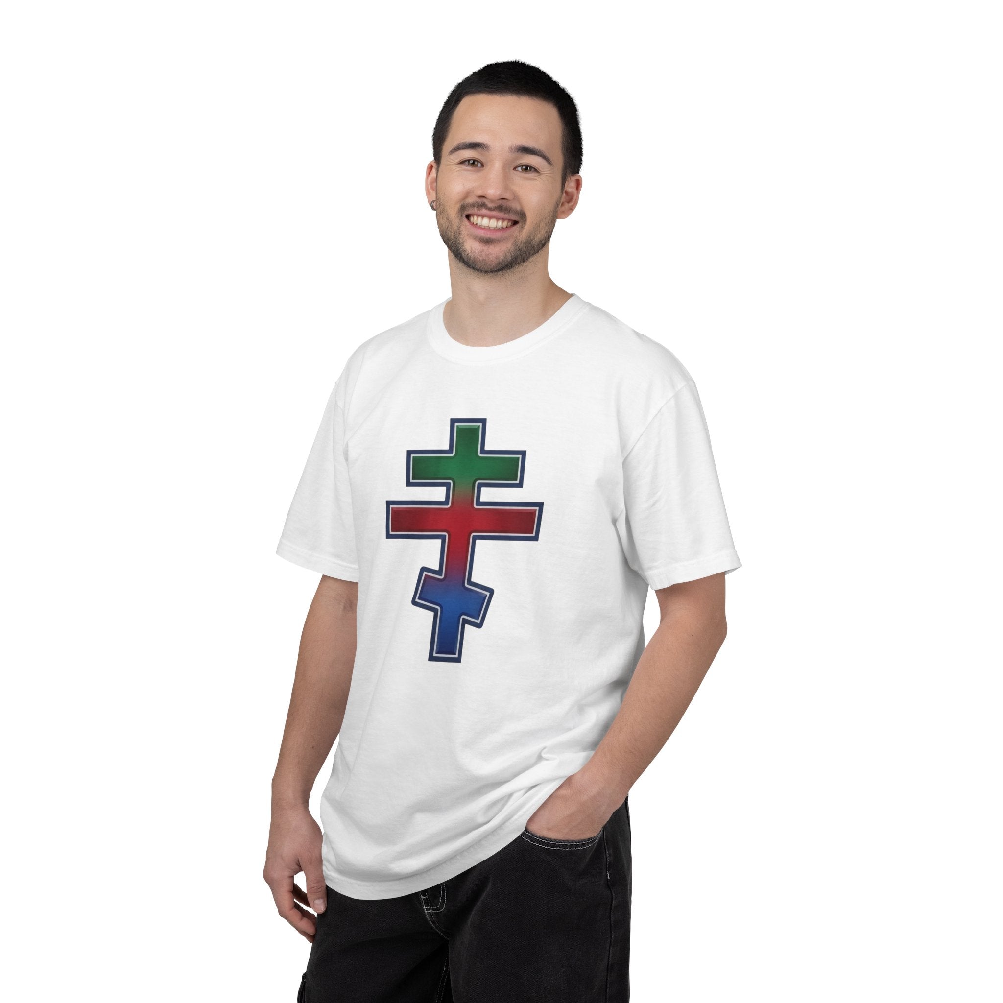 Eritrean Orthodox Cross design on a heavyweight garment-dyed t-shirt