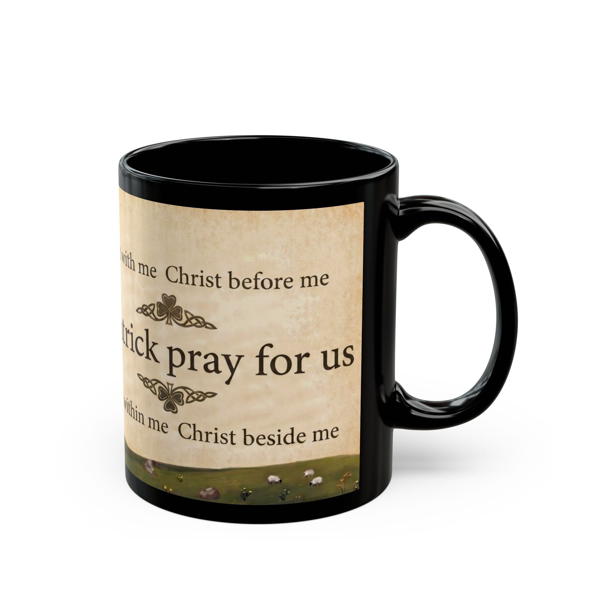 Saint Patrick of Ireland Orthodox Christian Black Coffee Mug — Gift for Orthodox Christians