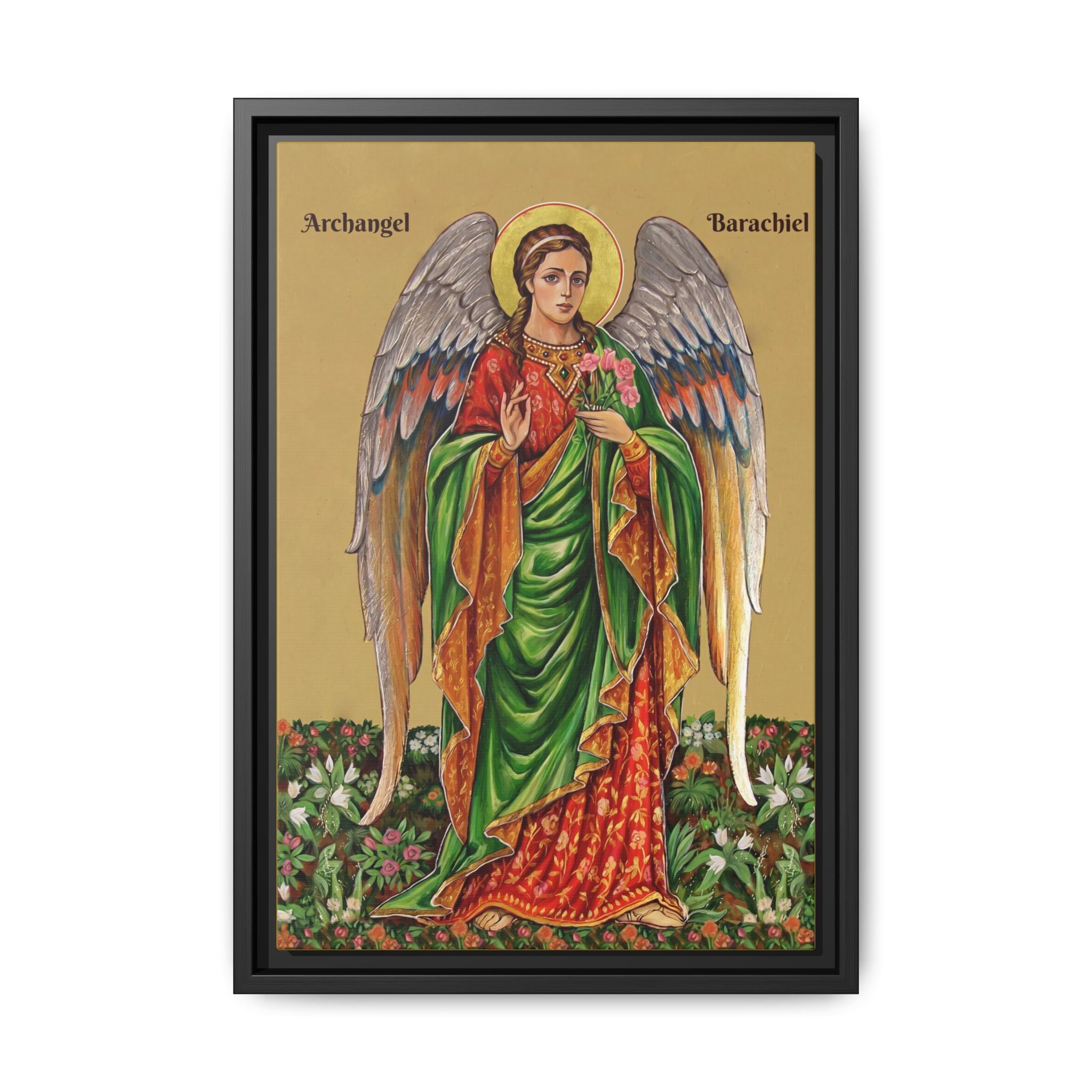 Archangel Barachiel Framed Canvas Icon