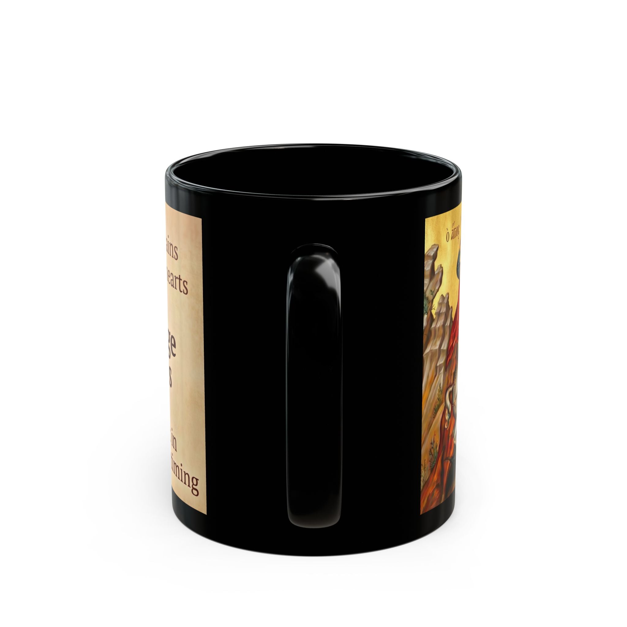Saint George Orthodox Christian Black Coffee Mug — Orthodox Faith Gift