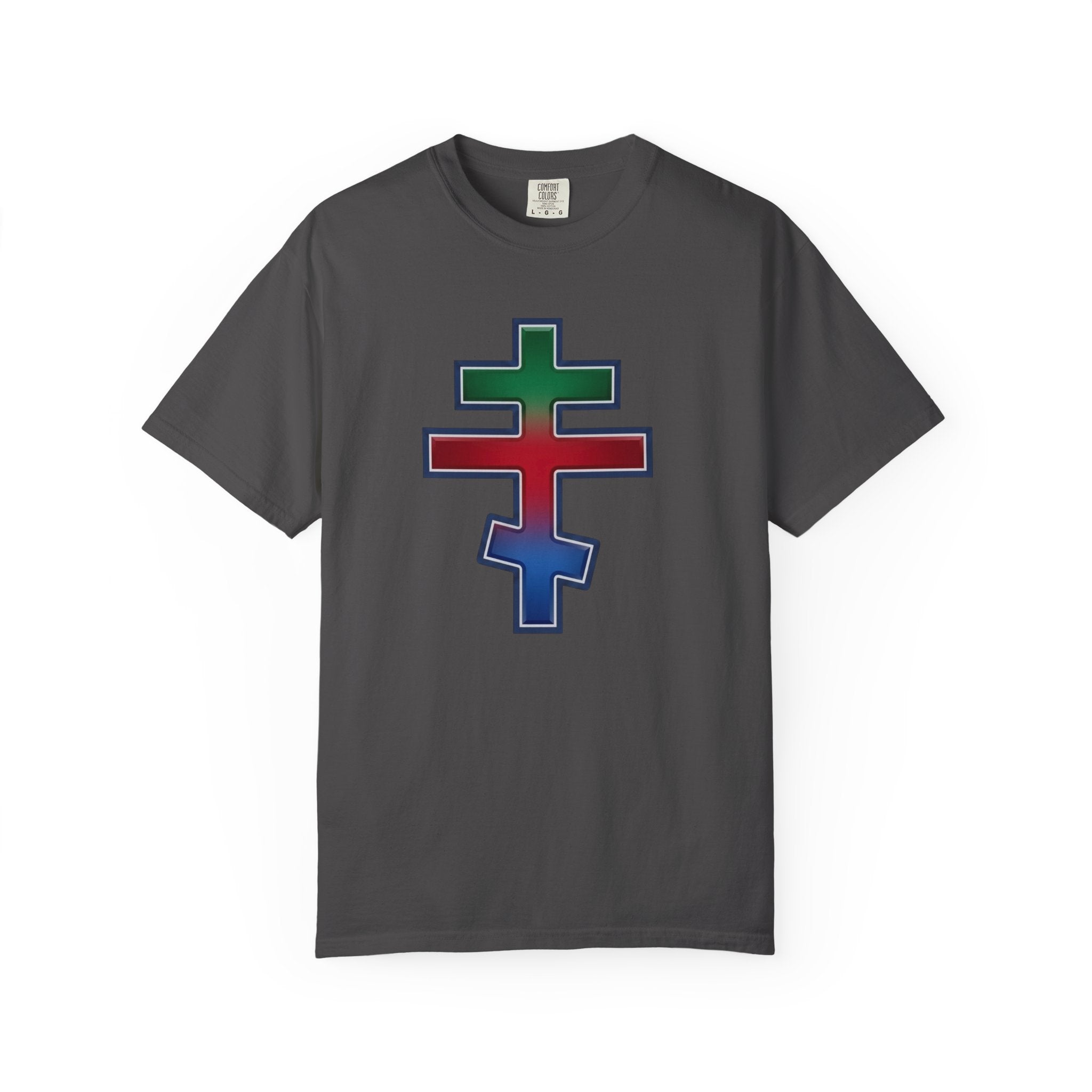 Eritrean Orthodox Cross design on a heavyweight garment-dyed t-shirt