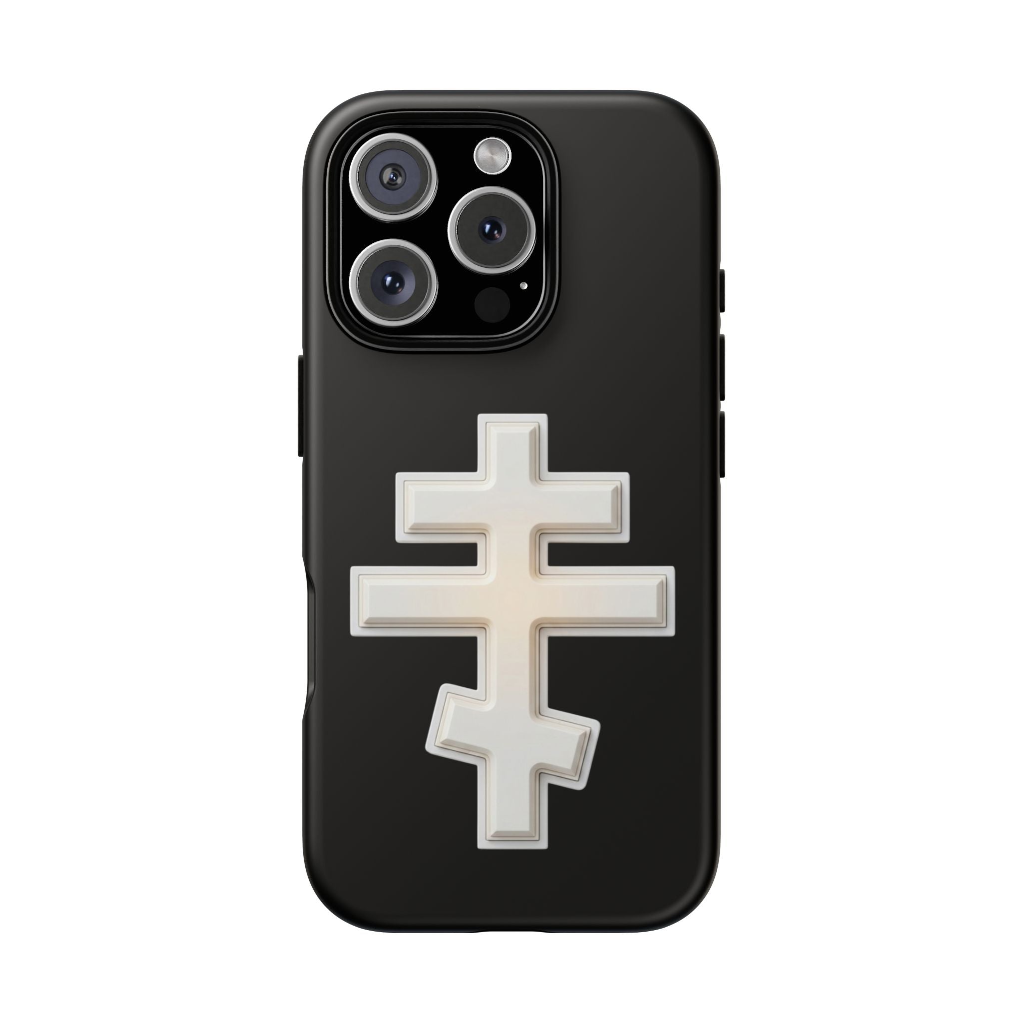 Classic white classic Orthodox cross design on a matte phone case