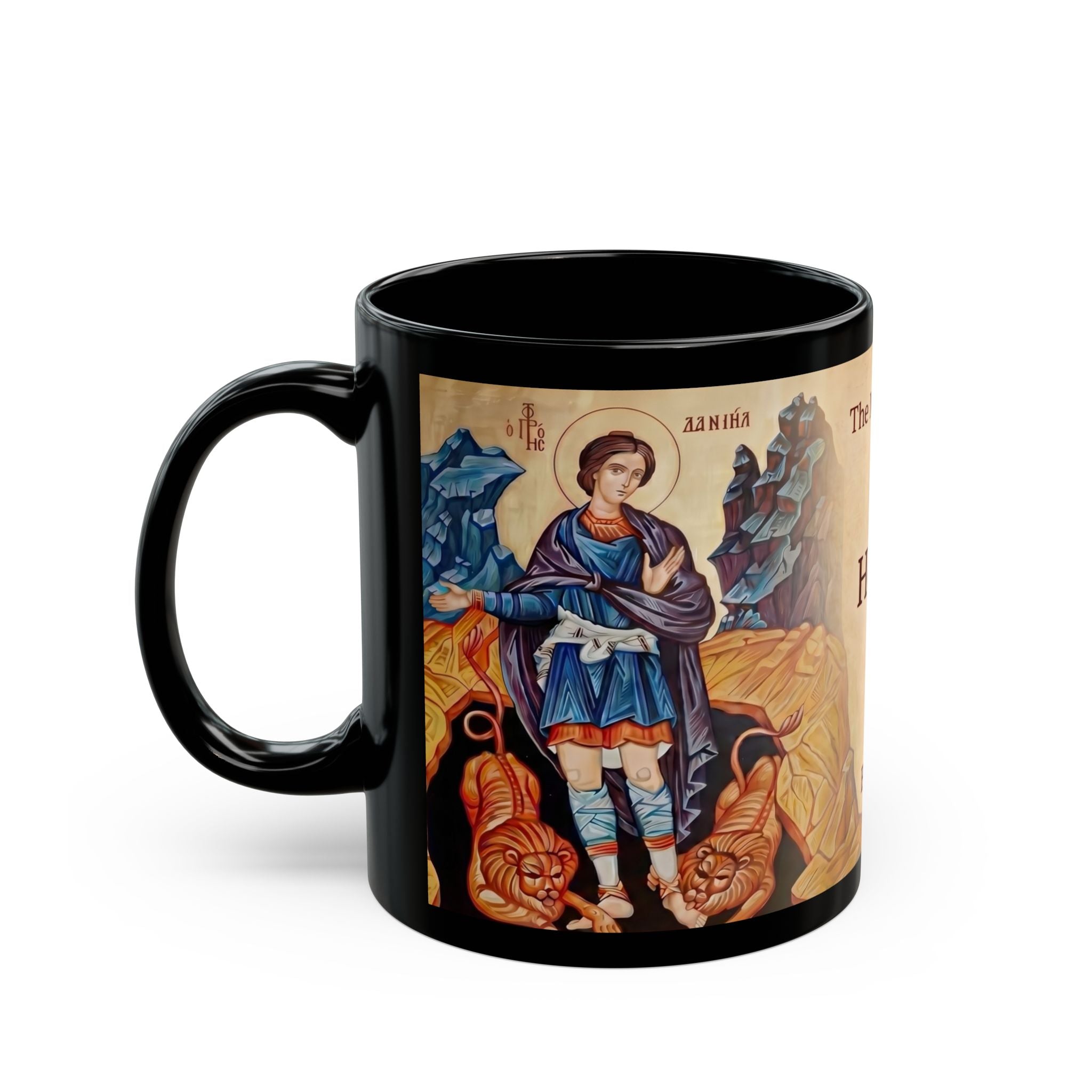 Holy Prophet Daniel Black Coffee Mug