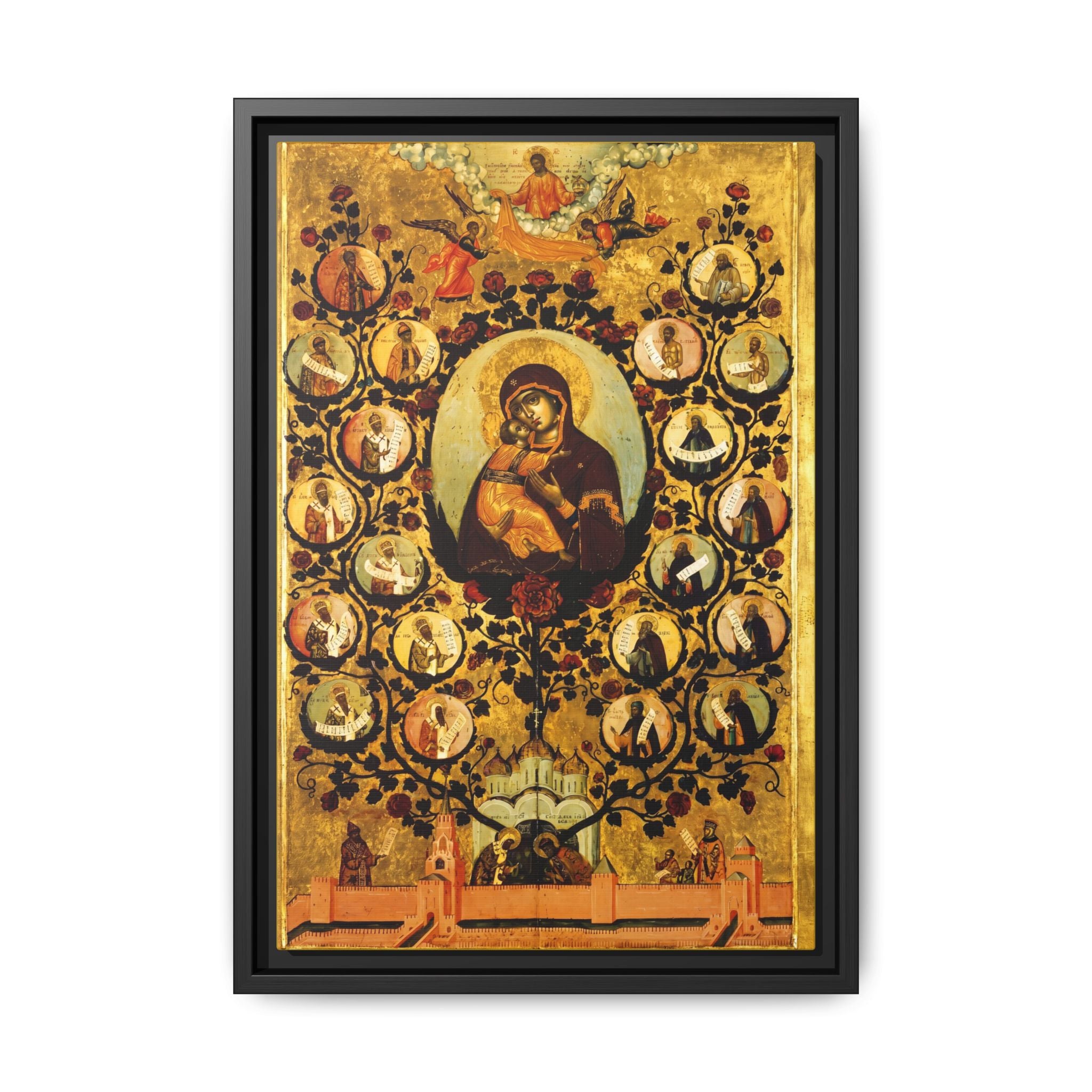 Theotokos Joy of All Who Sorrow Framed Canvas Icon