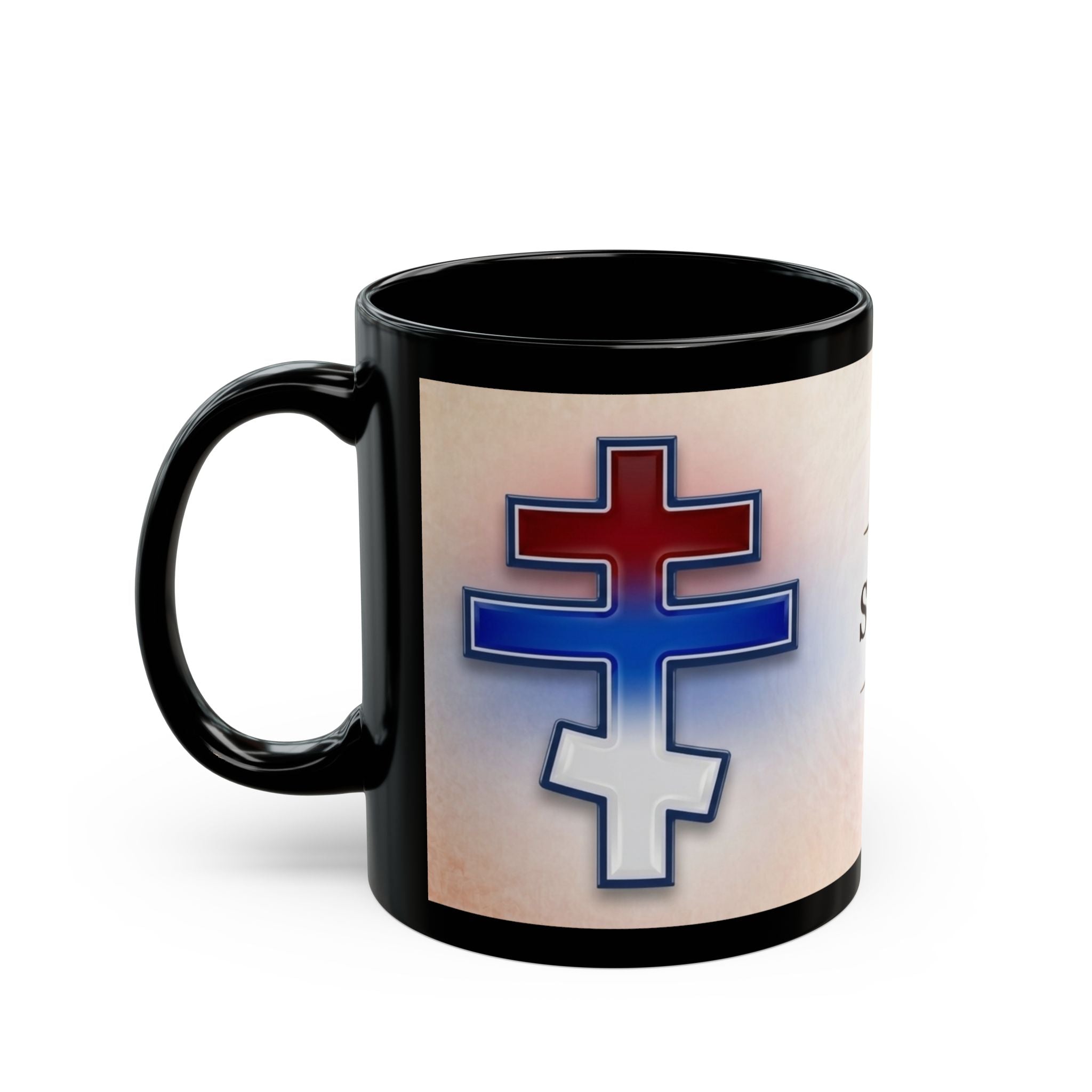 Serbian Orthodox Christian Black Coffee Mug — Orthodox Christian Gift