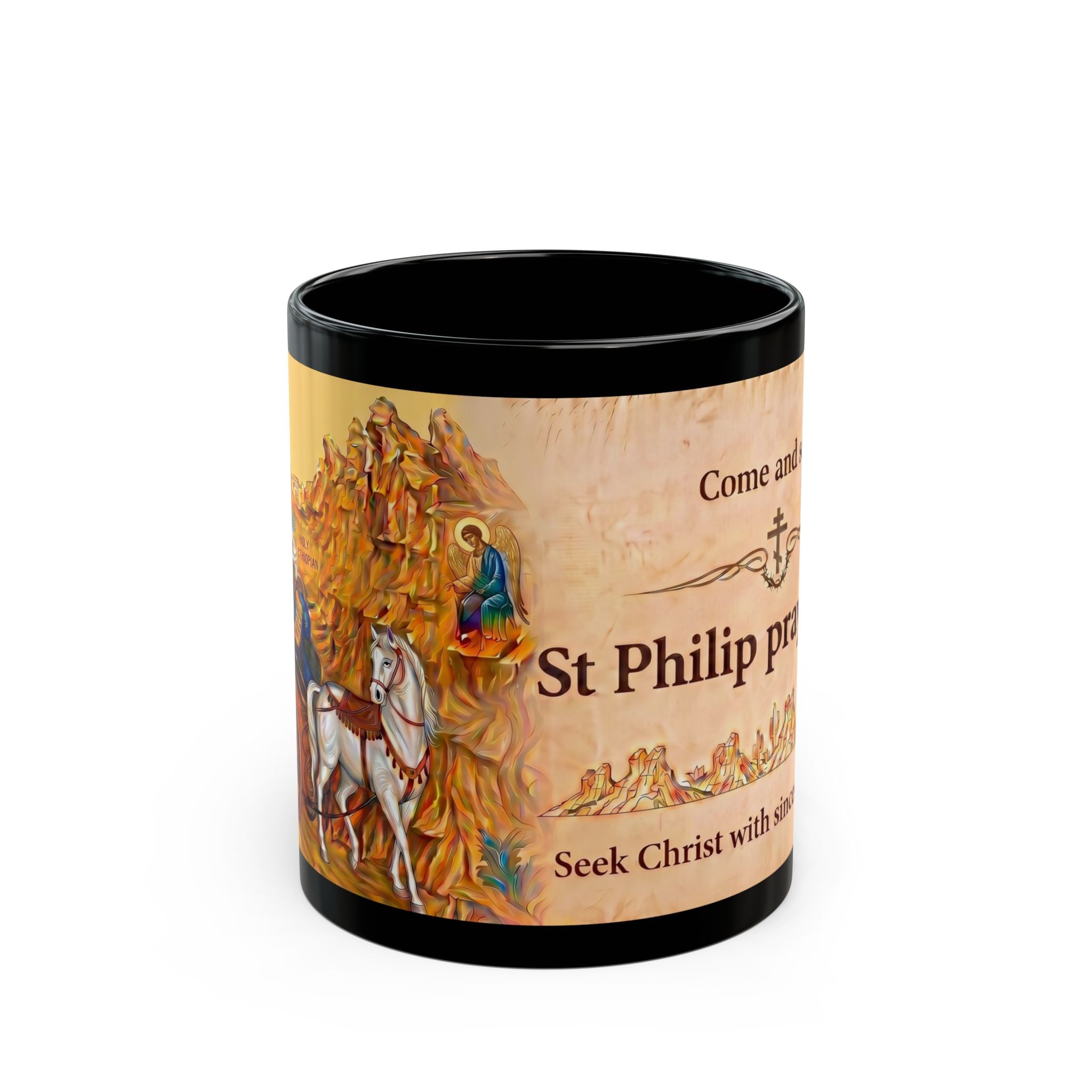 Saint Philip the Apostle Orthodox Christian Black Coffee Mug — Orthodox Christian Mug