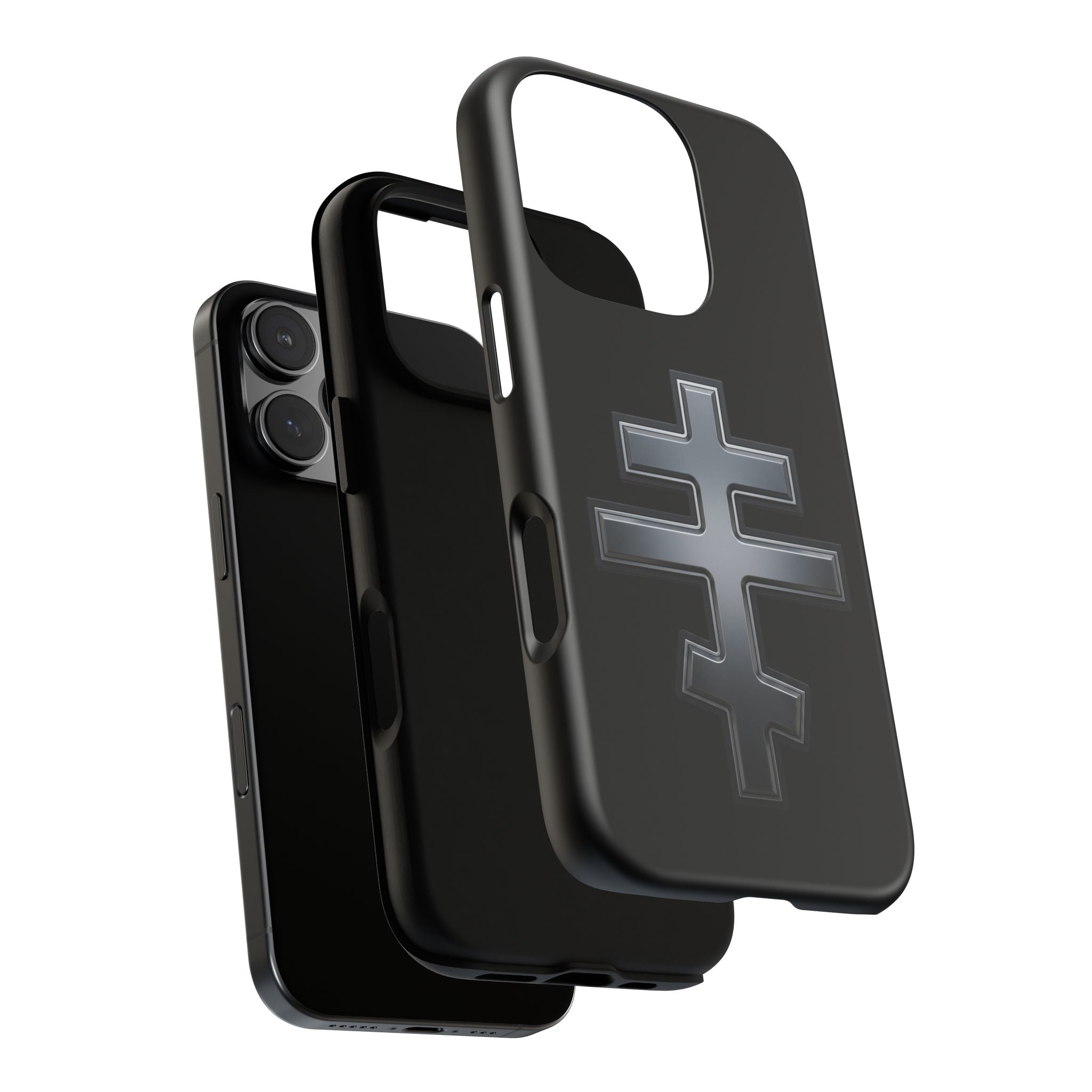 Classic black classic Orthodox cross design on a matte phone case — additional view 5