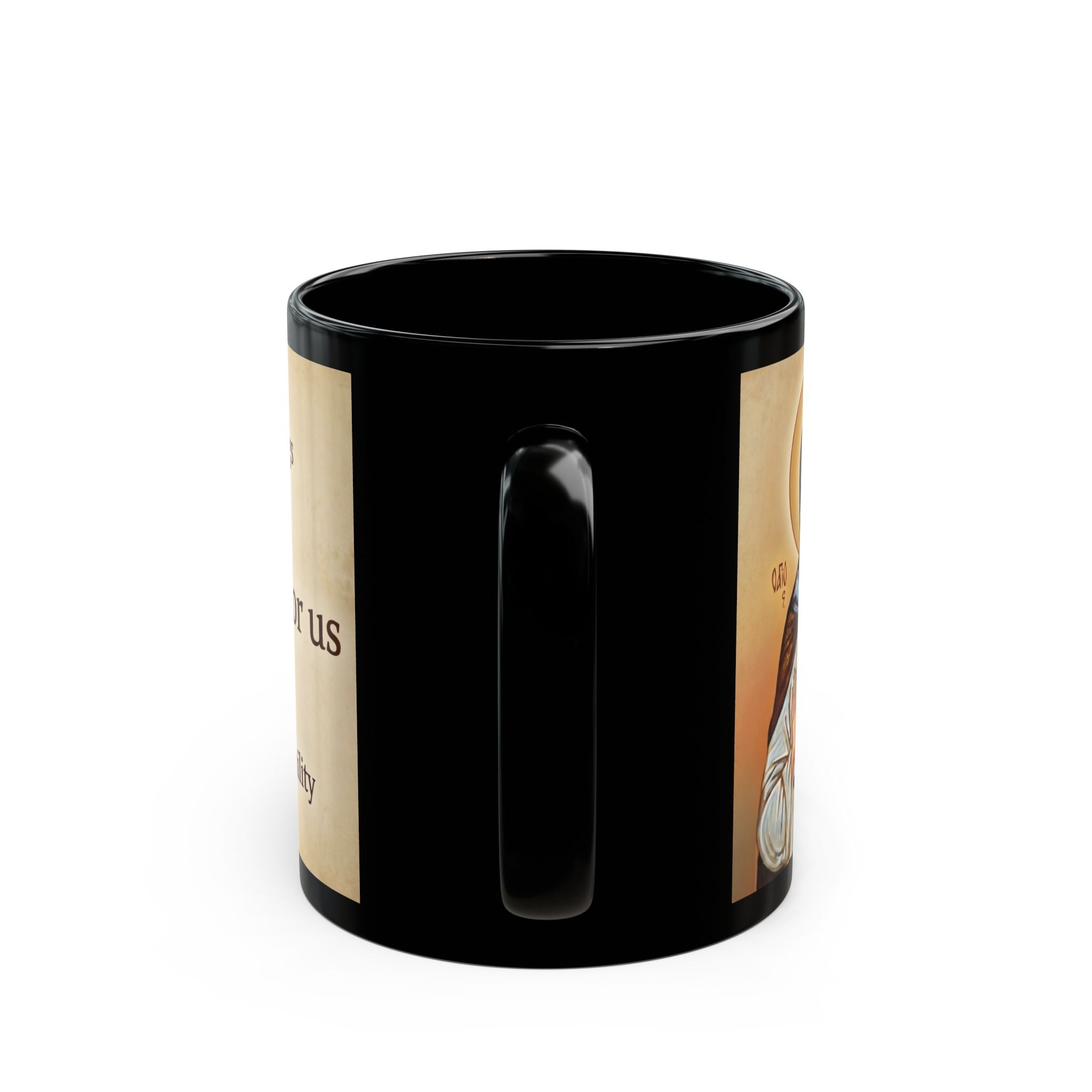 Saint Angelina of Serbia Orthodox Christian Black Coffee Mug — Orthodox Faith Gift