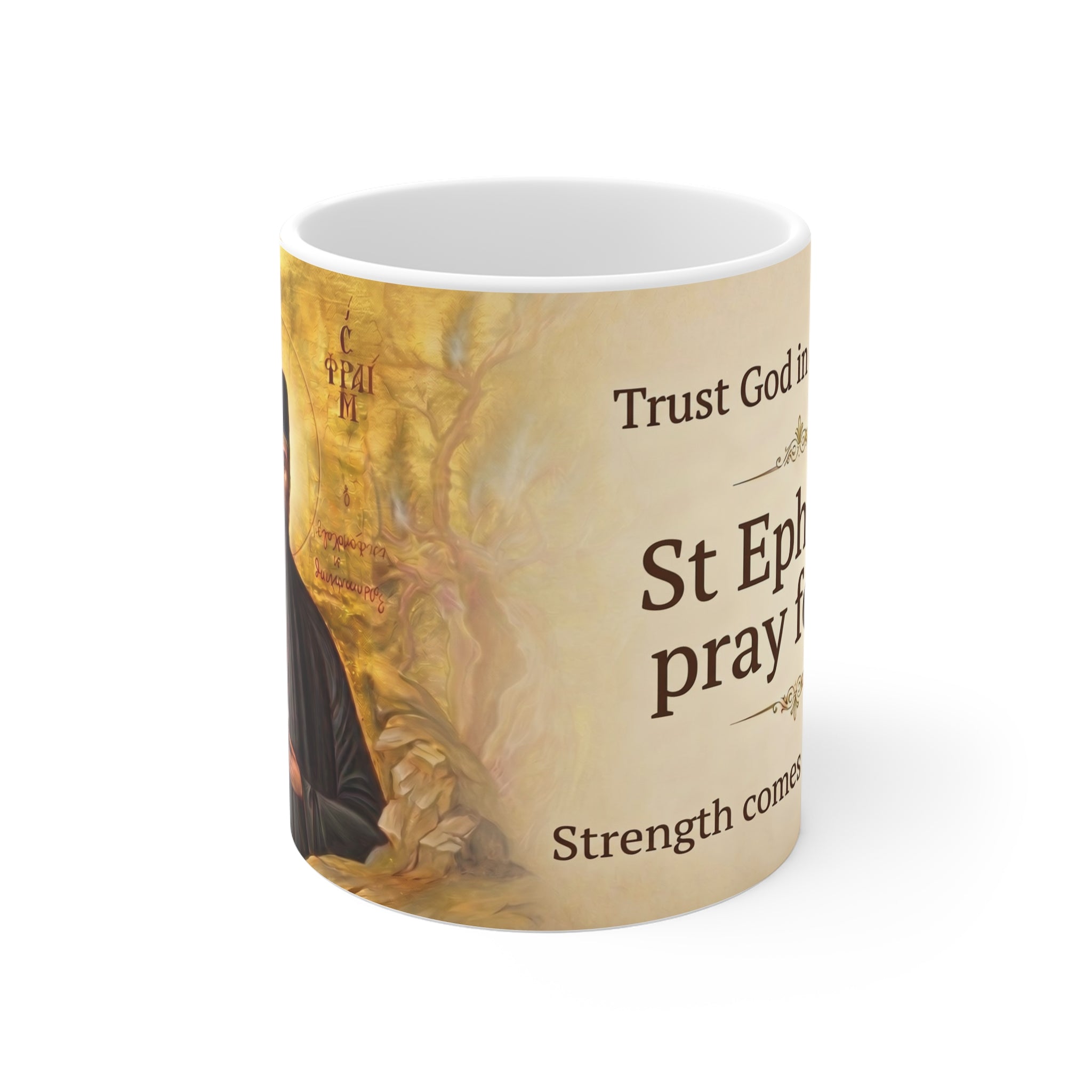 Saint Ephraim of Nea Makri Orthodox Christian Coffee Mug — Orthodox Mug Gift