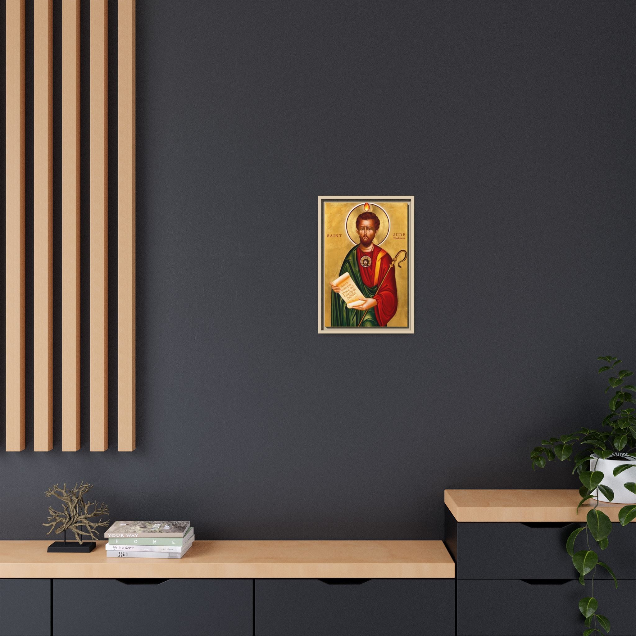 Framed canvas icon of Saint Jude Thaddeus the Apostle, traditional Orthodox Christian artwork