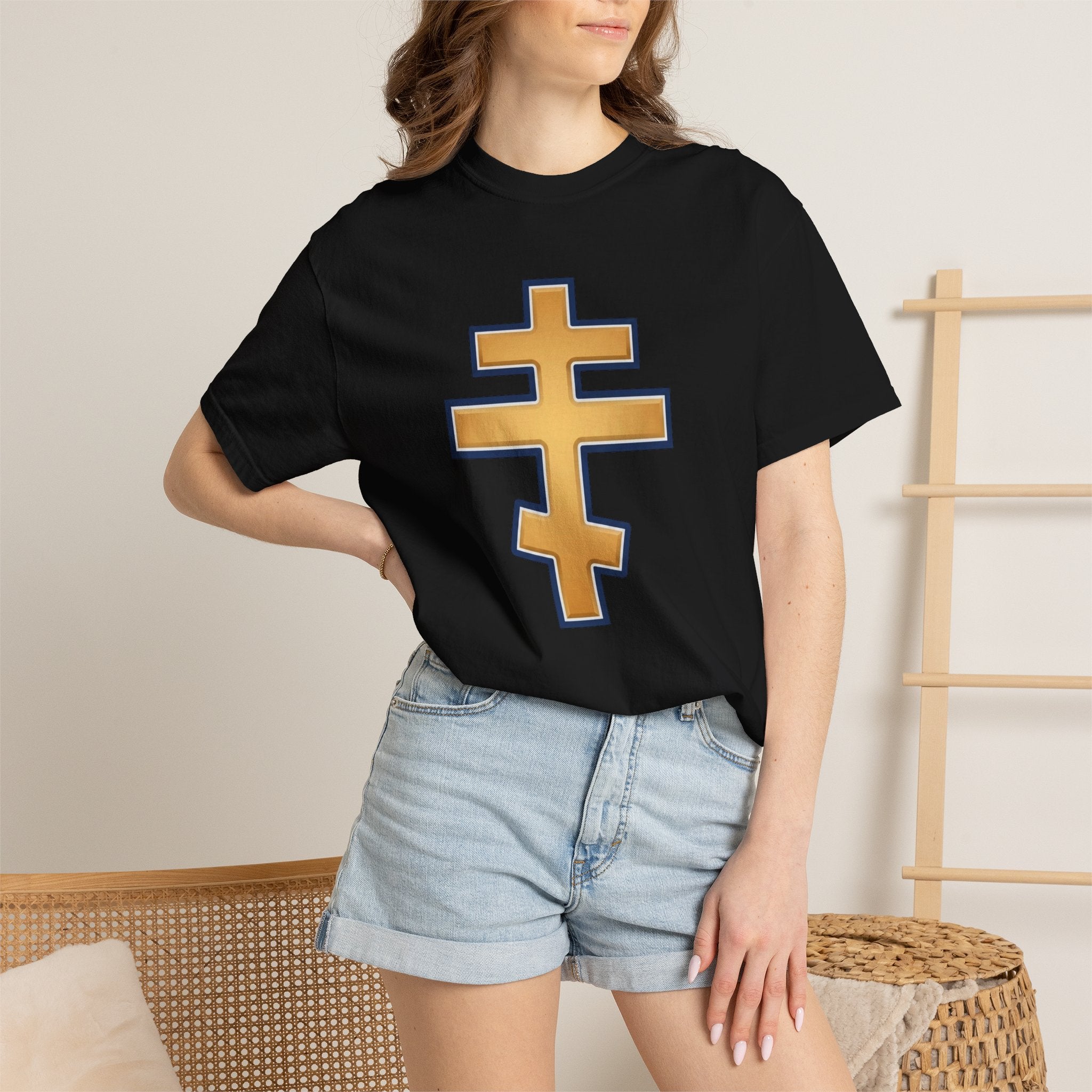 Cypriot Orthodox Cross design on a heavyweight garment-dyed t-shirt