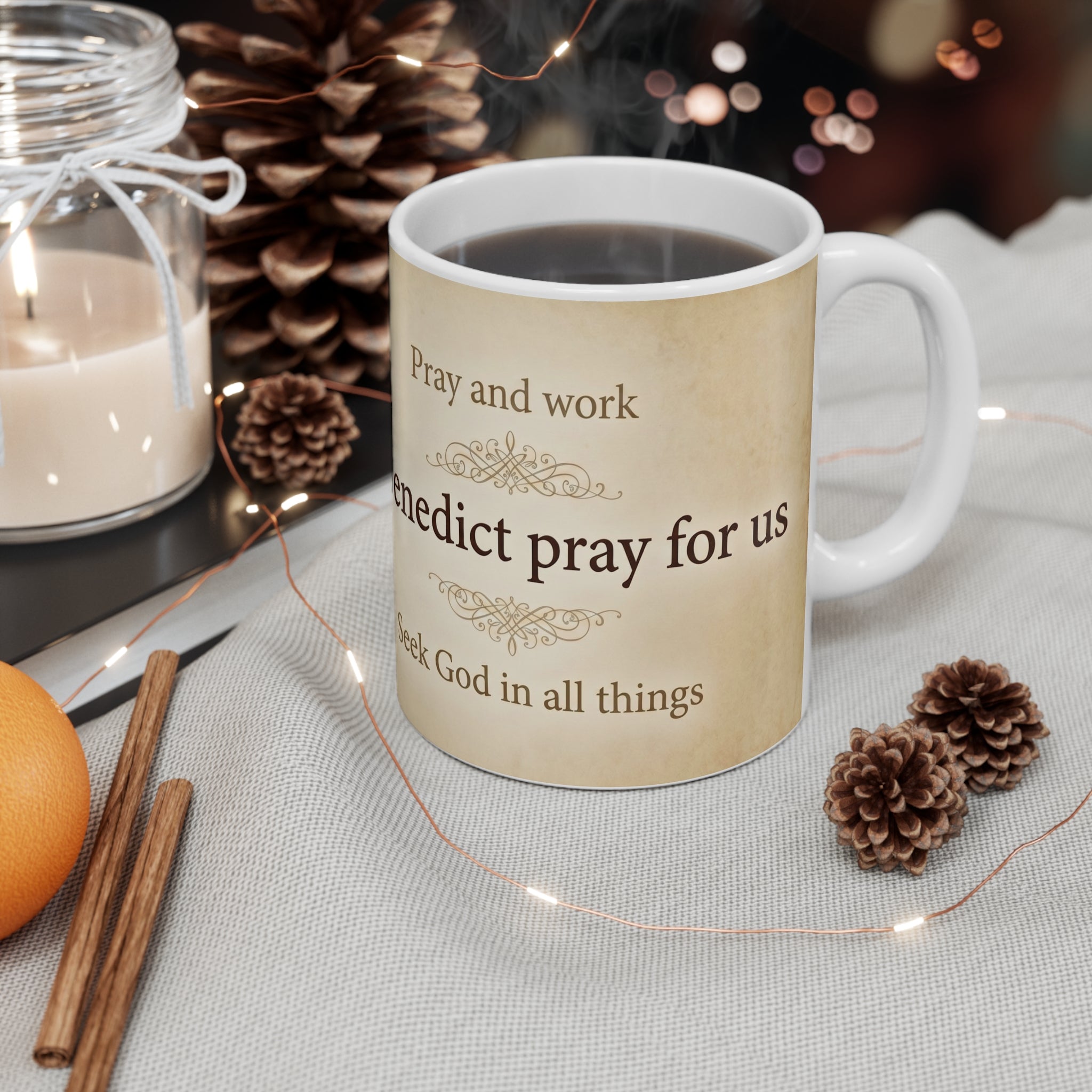 Saint Benedict of Nursia Orthodox Christian Coffee Mug — Orthodox Coffee Mug