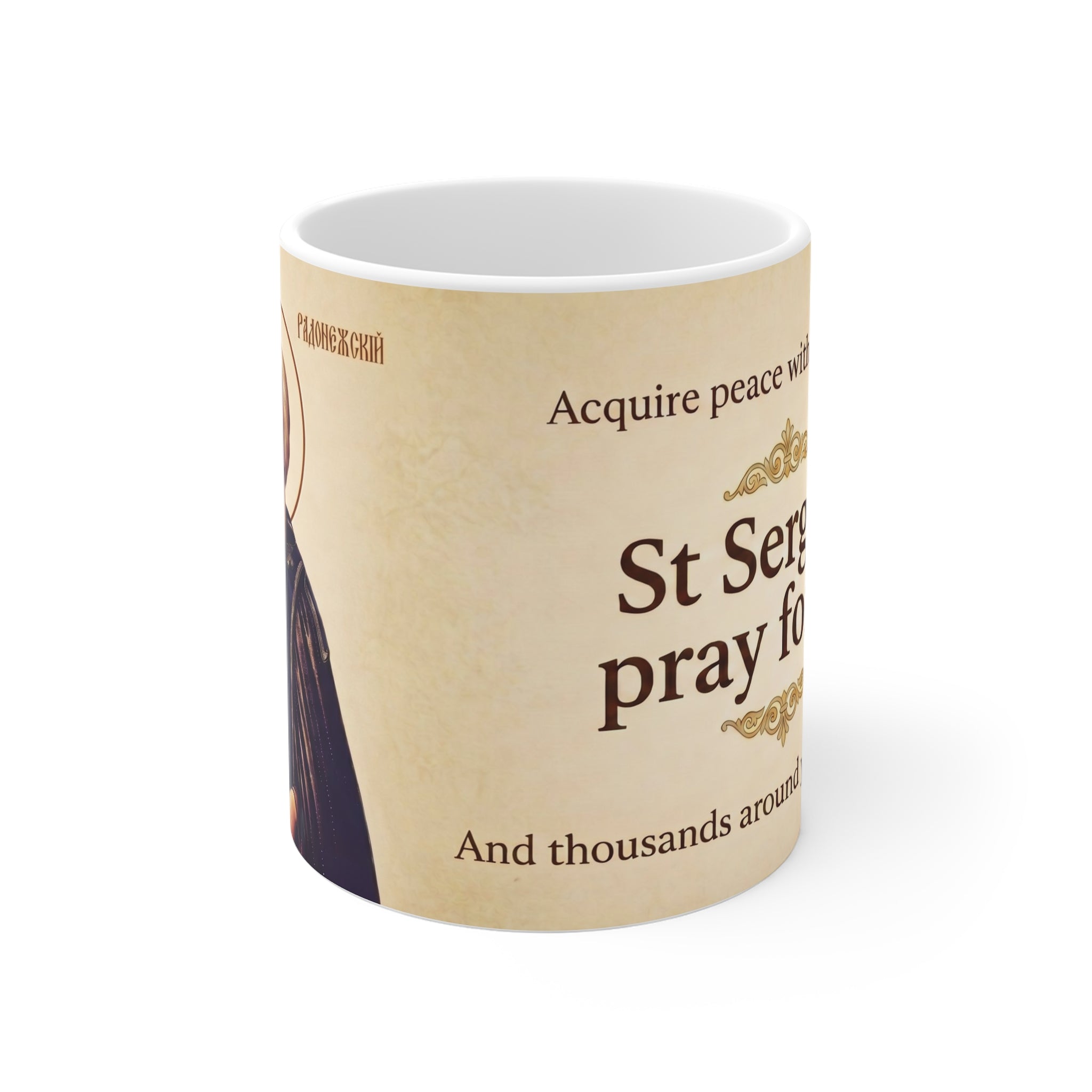 Saint Sergius of Radonezh Orthodox Christian Coffee Mug — Orthodox Mug Gift