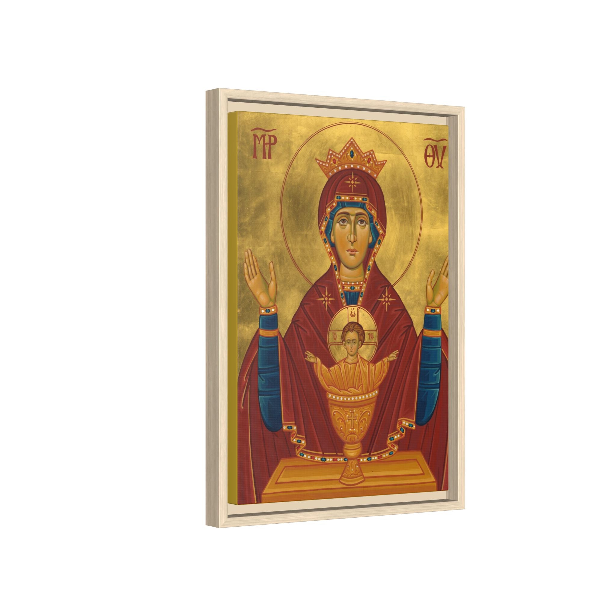 Theotokos Inexhaustible Chalice Framed Canvas Icon