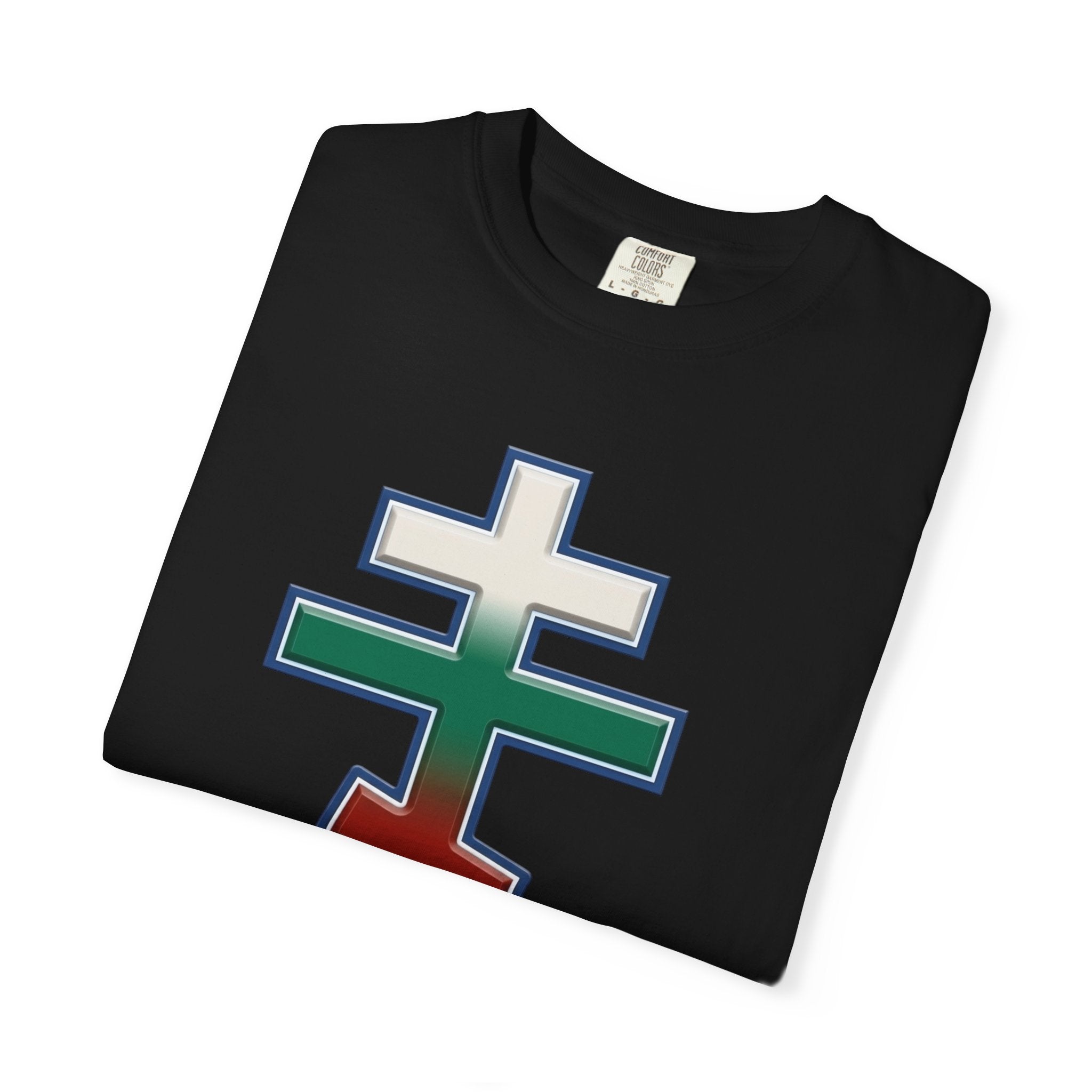 Bulgarian Orthodox Cross design on a heavyweight garment-dyed t-shirt