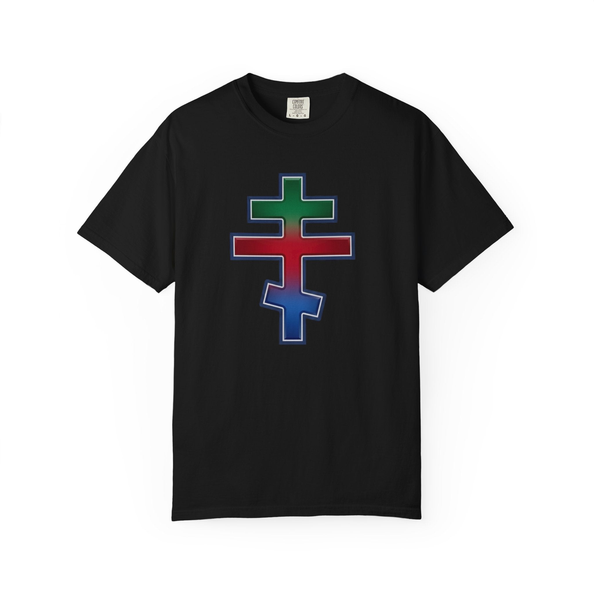 Eritrean Orthodox Cross design on a heavyweight garment-dyed t-shirt