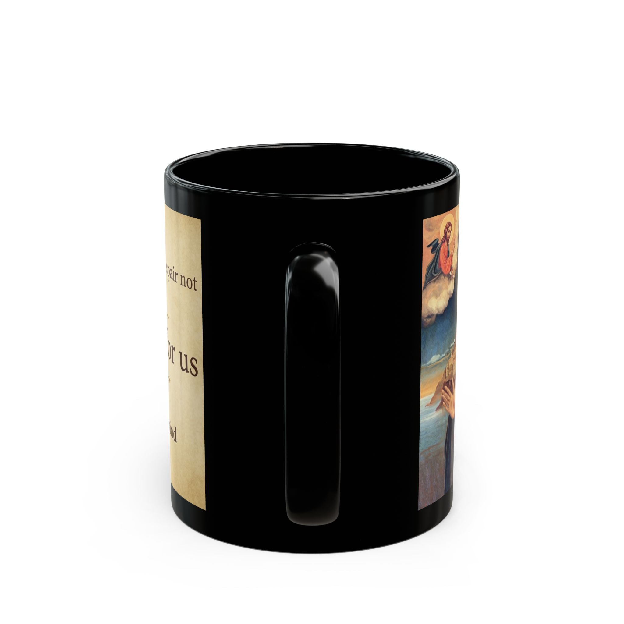 Saint Silouan the Athonite Orthodox Christian Black Coffee Mug — Orthodox Faith Gift
