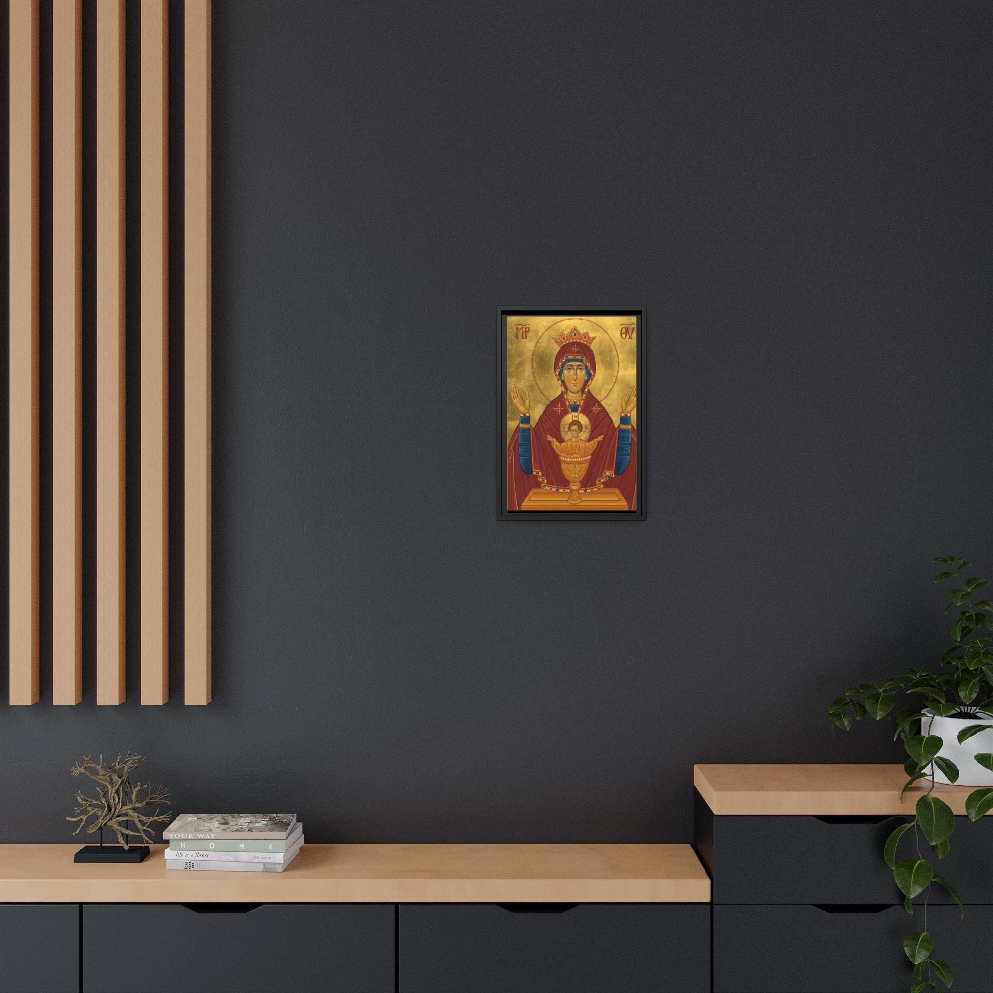 Theotokos Inexhaustible Chalice Framed Canvas Icon