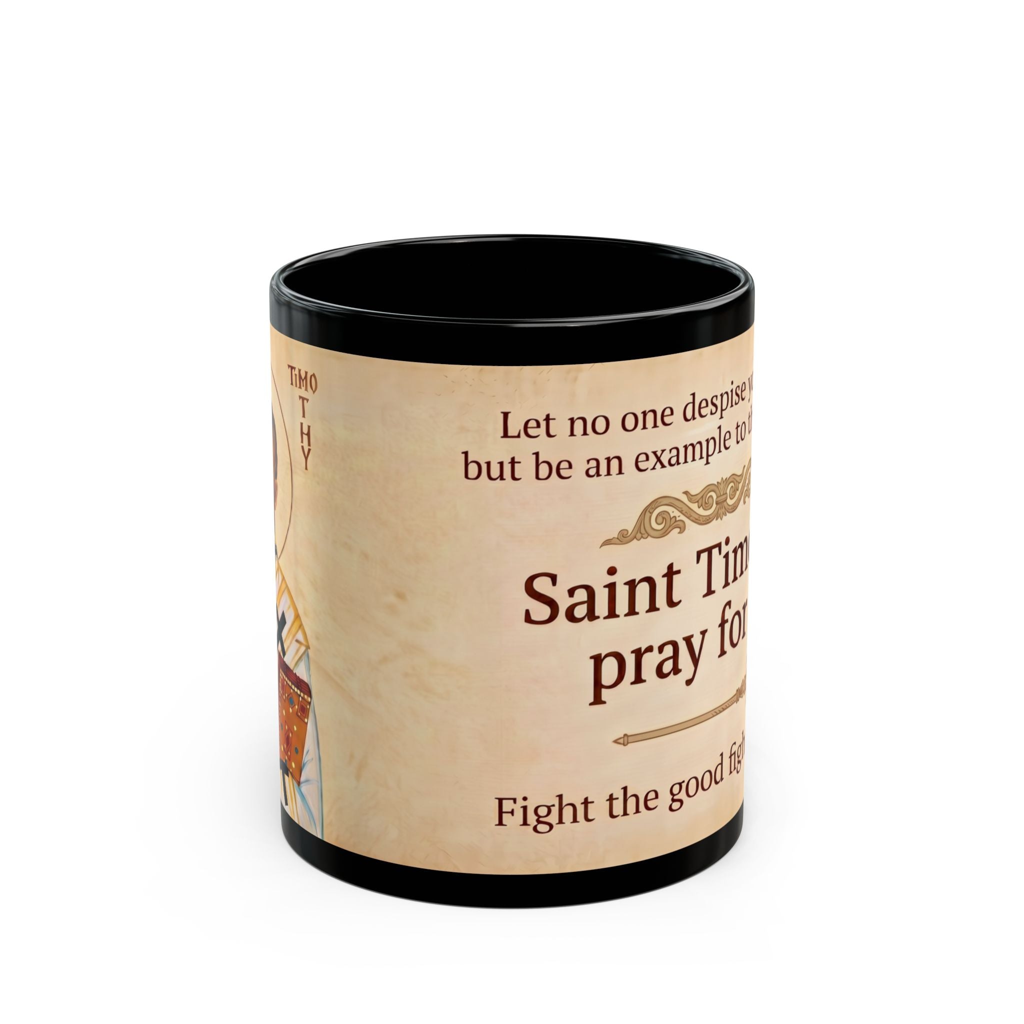 Saint Timothy the Apostle Black Coffee Mug
