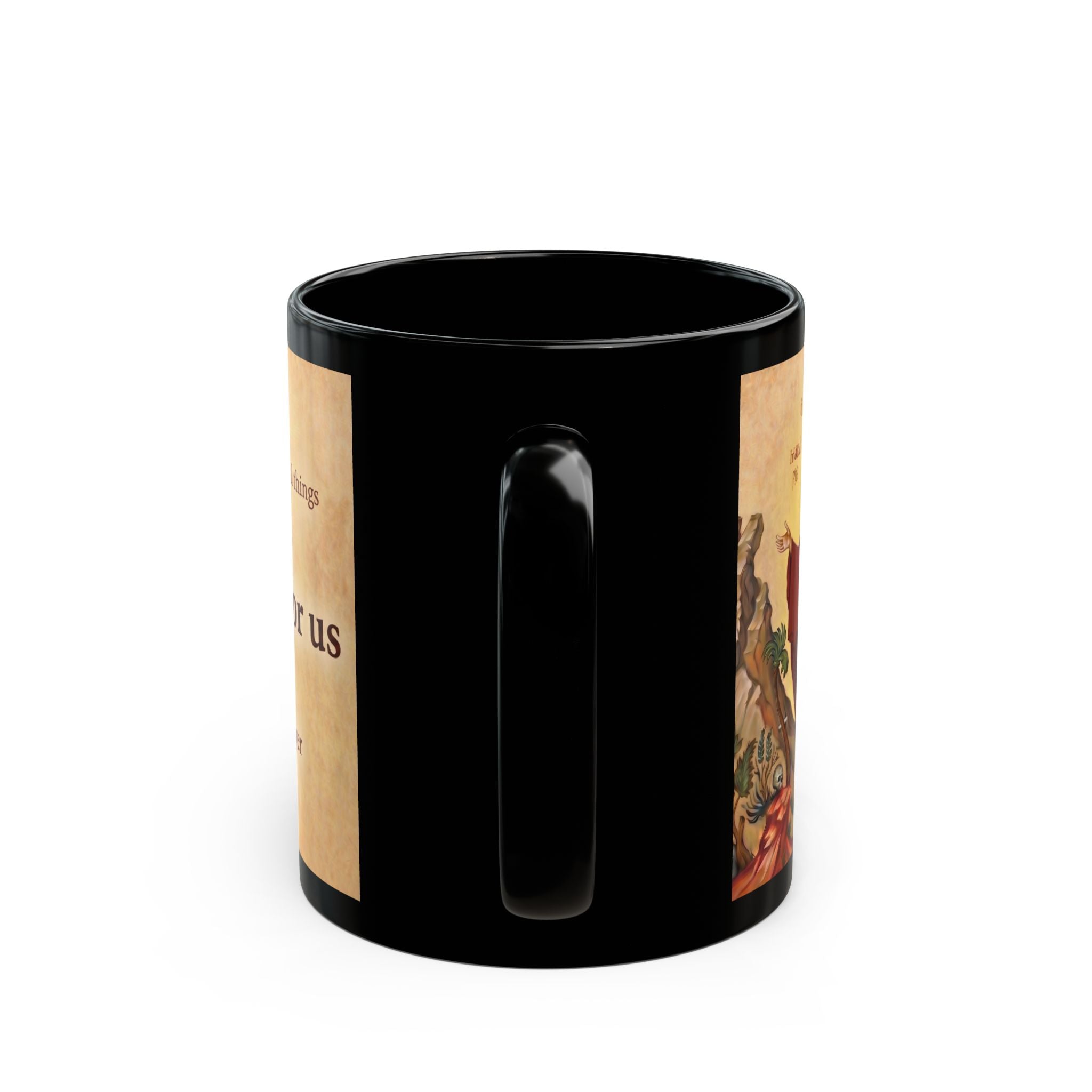Saint Macarius of Egypt Orthodox Christian Black Coffee Mug — Christian Coffee Mug