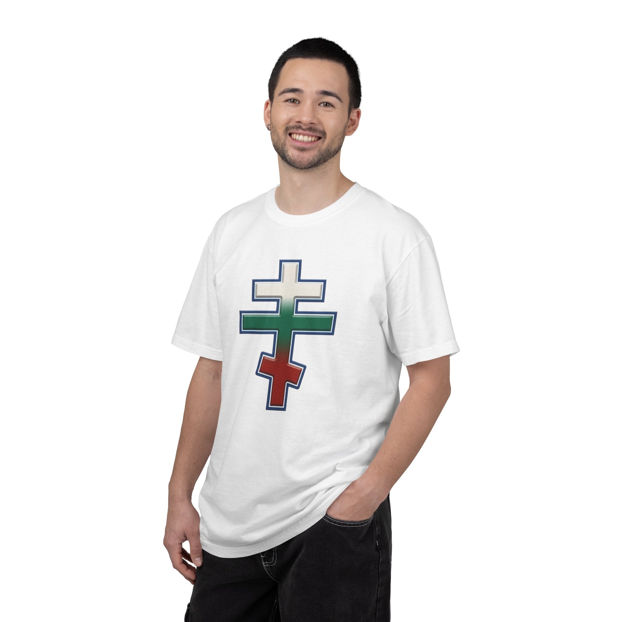 Bulgarian Orthodox Cross design on a heavyweight garment-dyed t-shirt