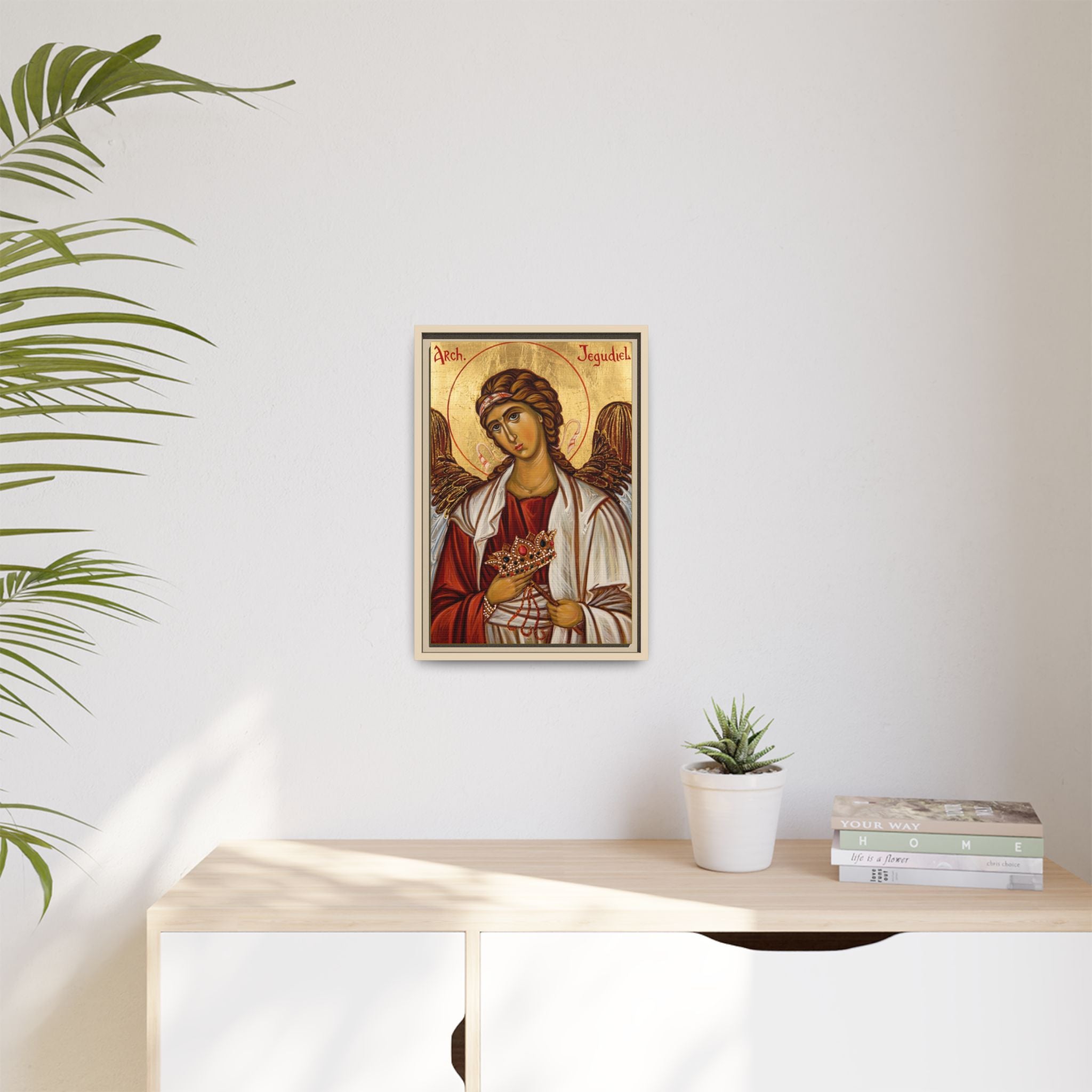 Archangel Jegudiel Framed Canvas Icon