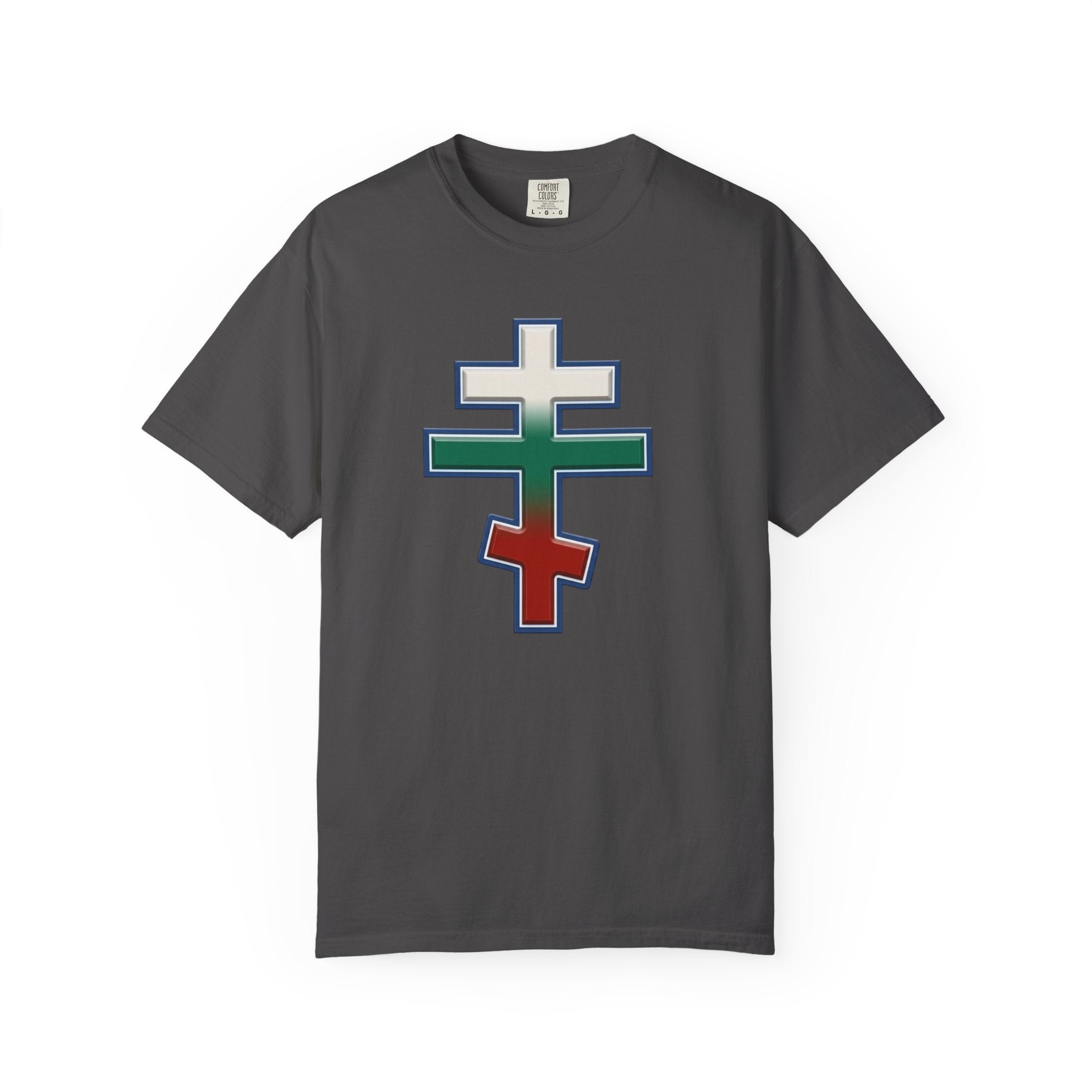 Bulgarian Orthodox Cross design on a heavyweight garment-dyed t-shirt