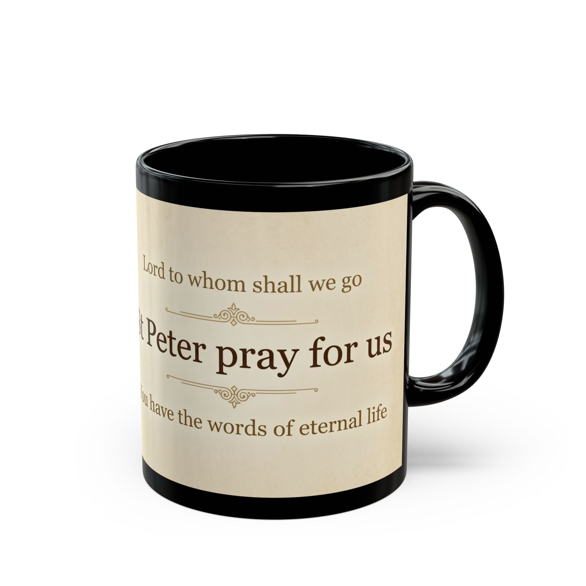 Saint Peter the Apostle Orthodox Christian Black Coffee Mug — Orthodox Faith Gift