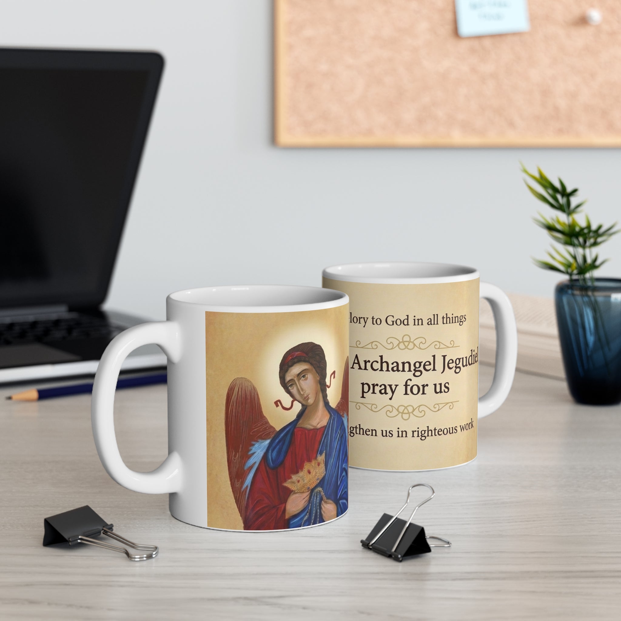 Archangel Jegudiel Orthodox Christian Coffee Mug — Christian Gift Idea