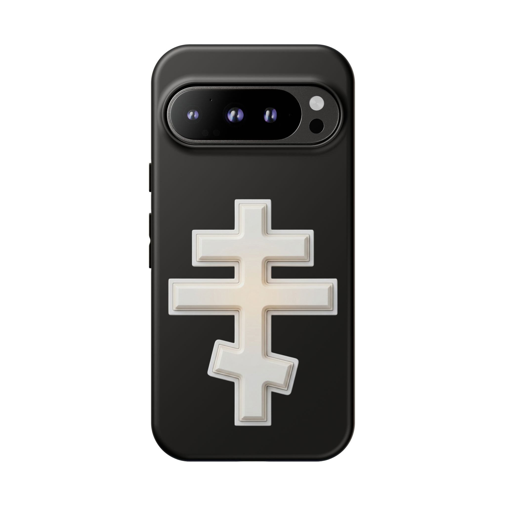 Classic white classic Orthodox cross design on a matte phone case — additional view 2