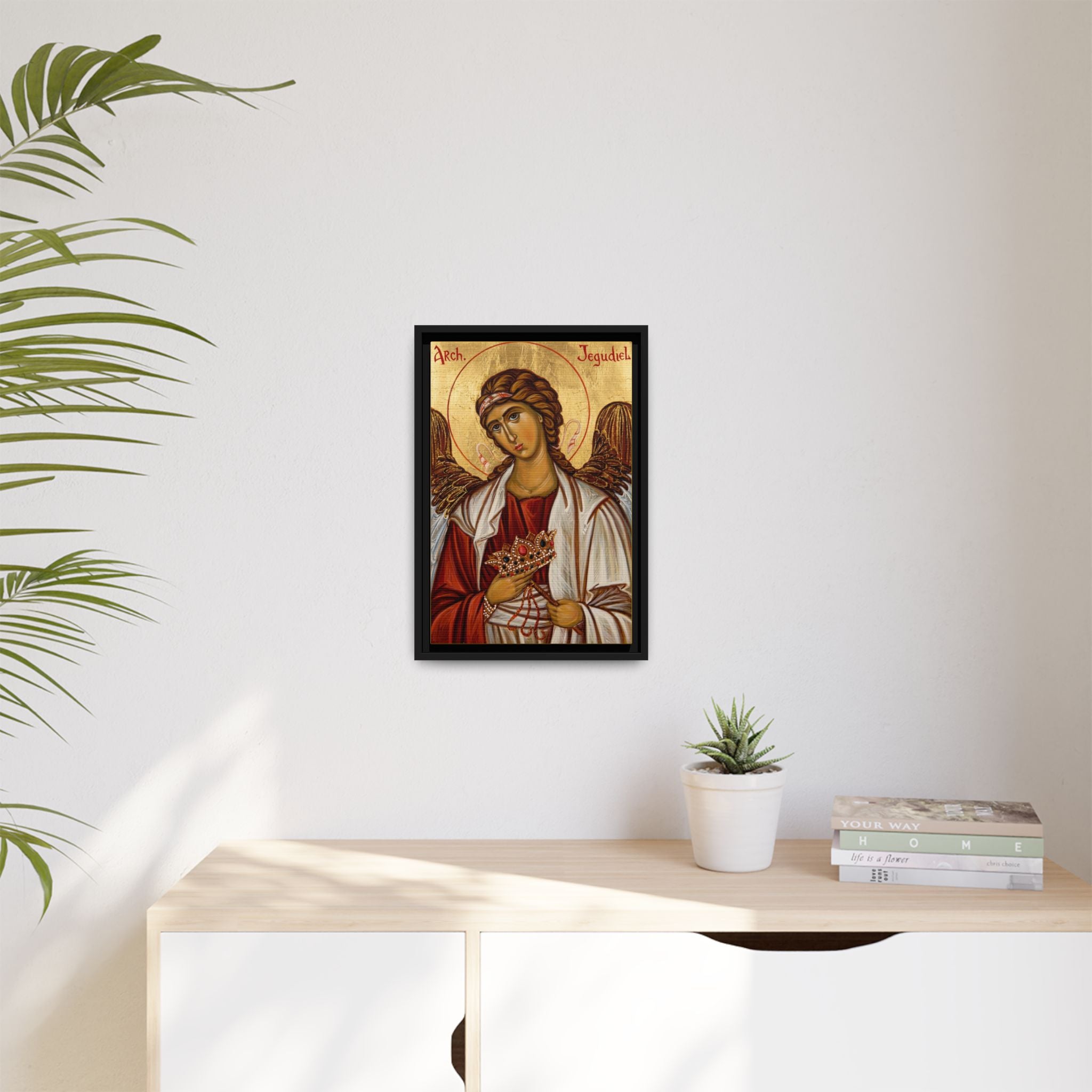 Archangel Jegudiel Framed Canvas Icon