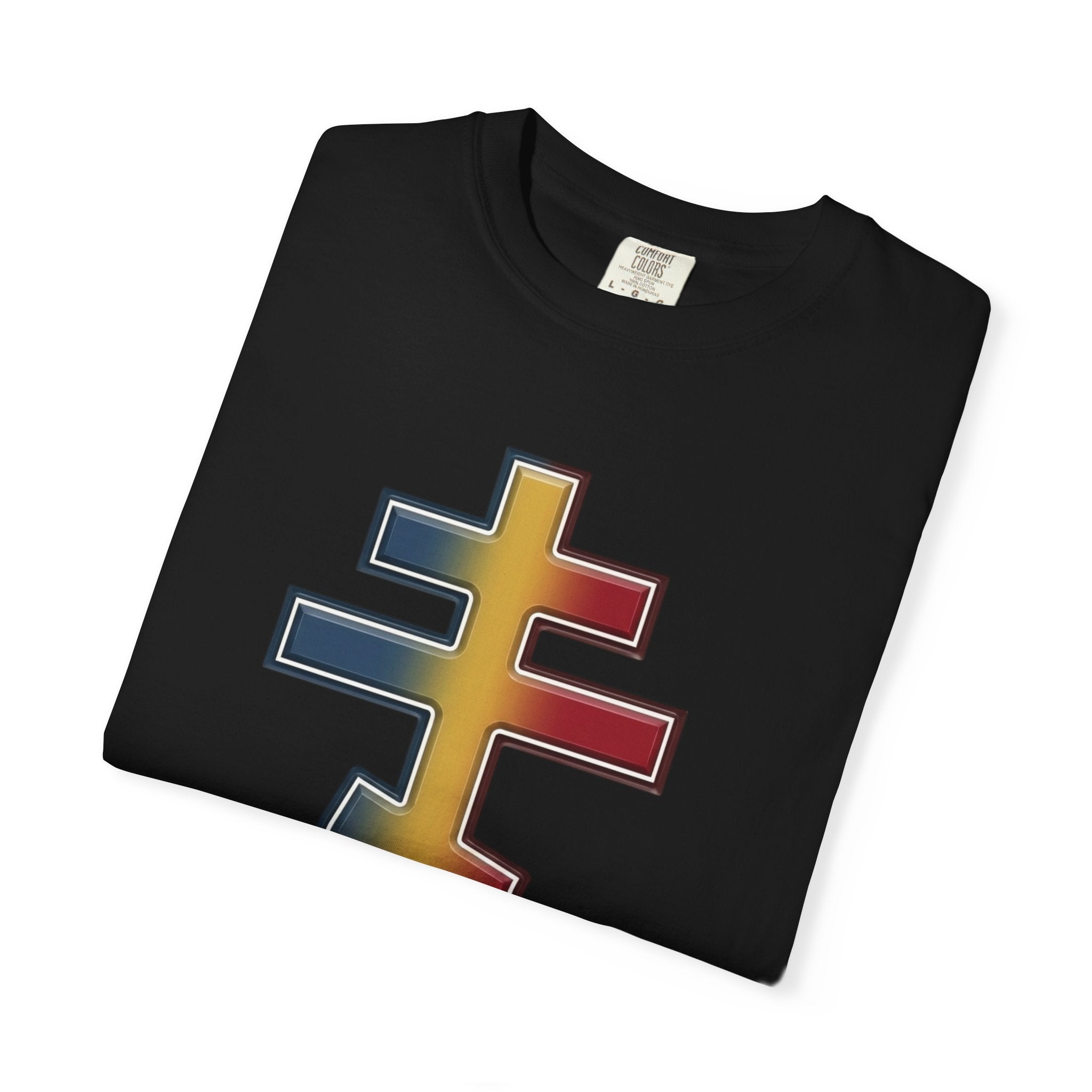 Moldovan Orthodox Cross design on a heavyweight garment-dyed t-shirt