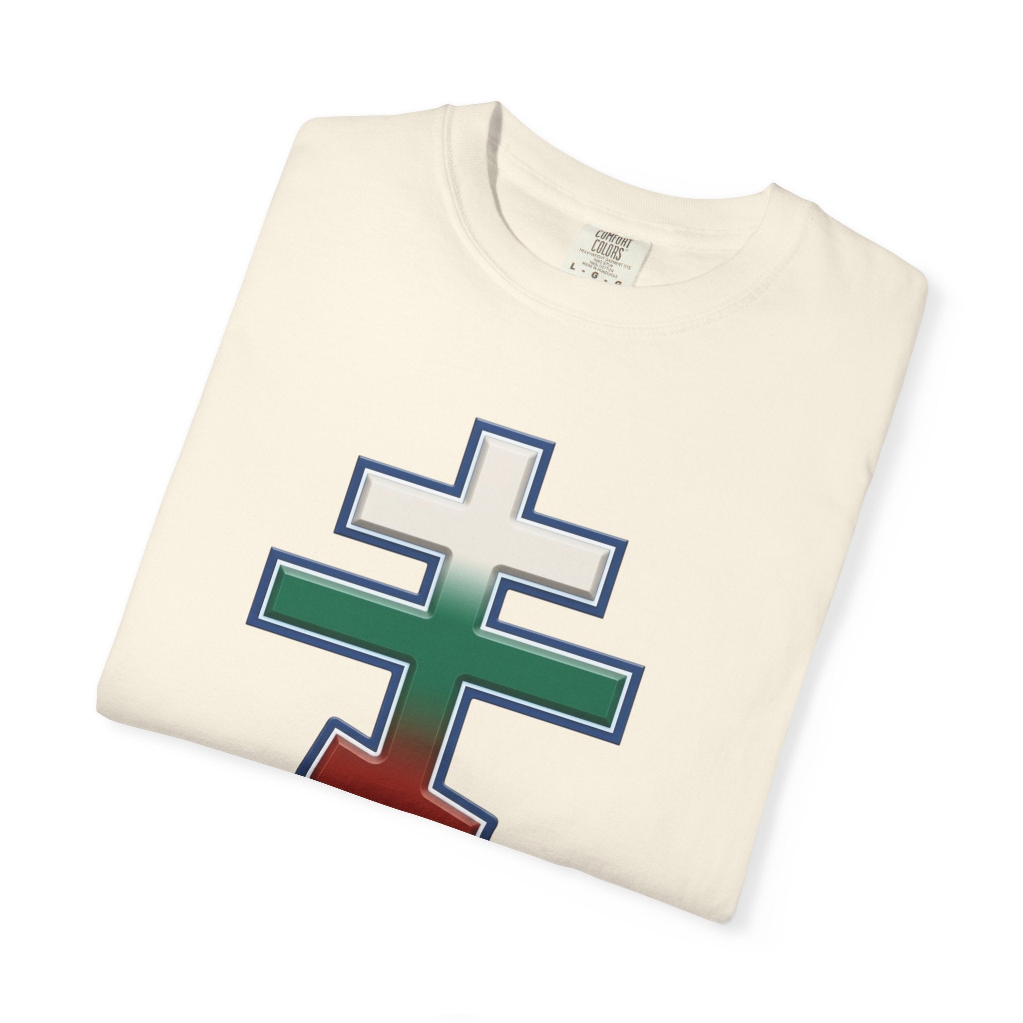 Bulgarian Orthodox Cross design on a heavyweight garment-dyed t-shirt