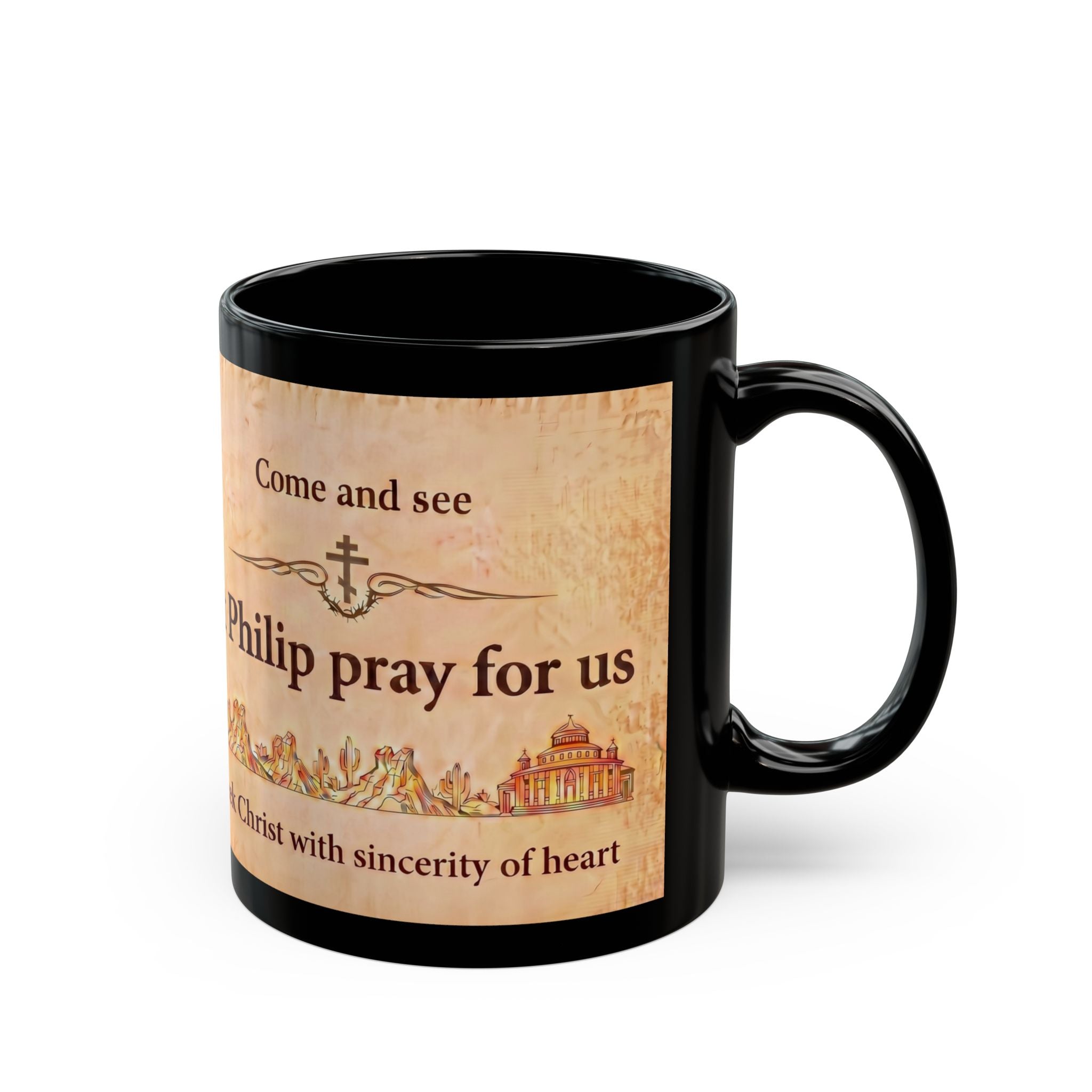 Saint Philip the Apostle Orthodox Christian Black Coffee Mug — Gift for Orthodox Christians