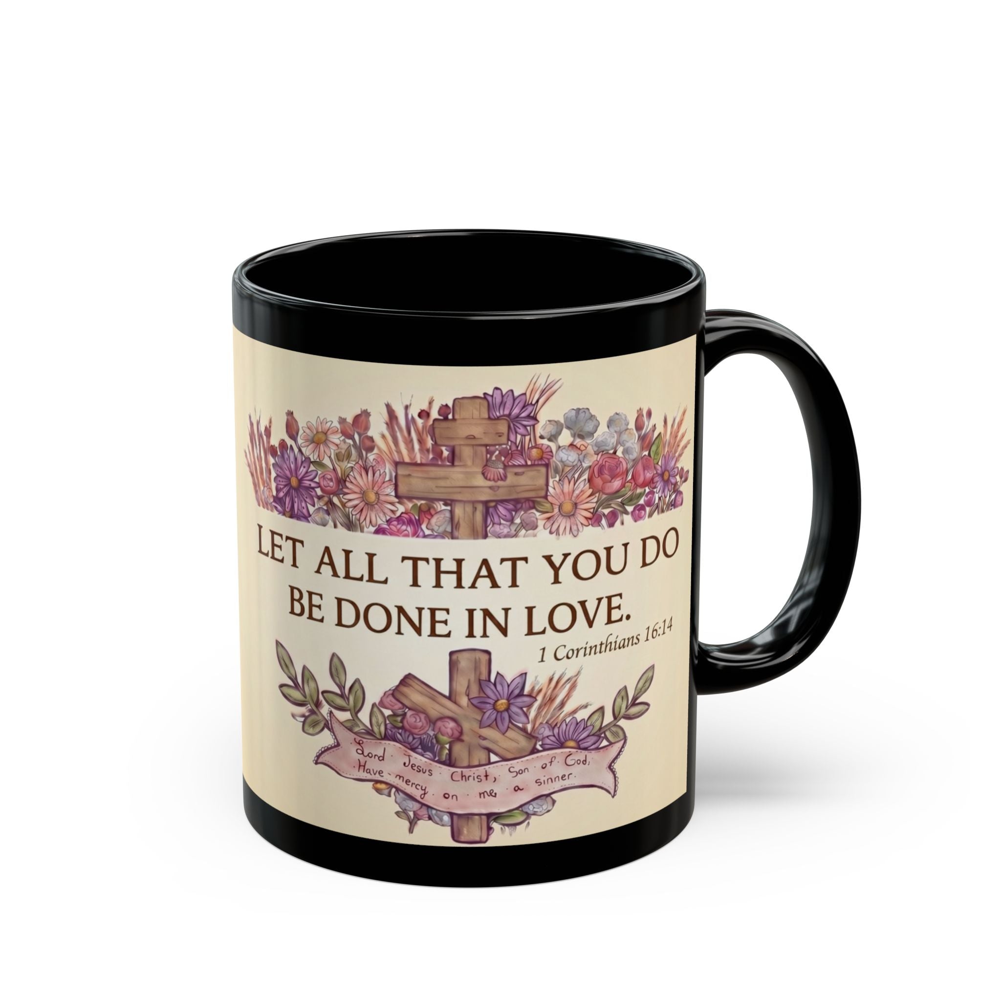Saint Valentine Orthodox Christian Black Coffee Mug — Christian Coffee Mug