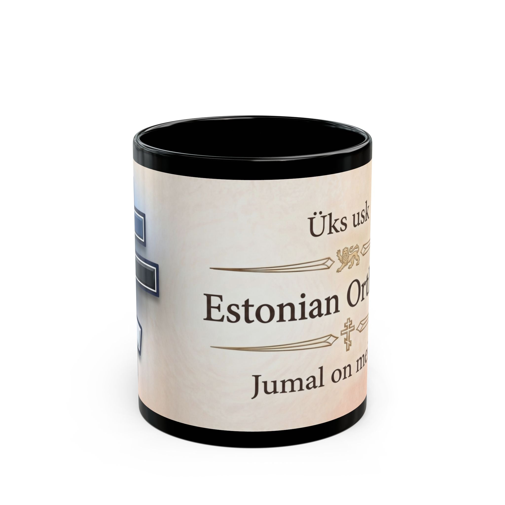 Estonian Orthodox Christian Black Coffee Mug — Orthodox Christian Mug