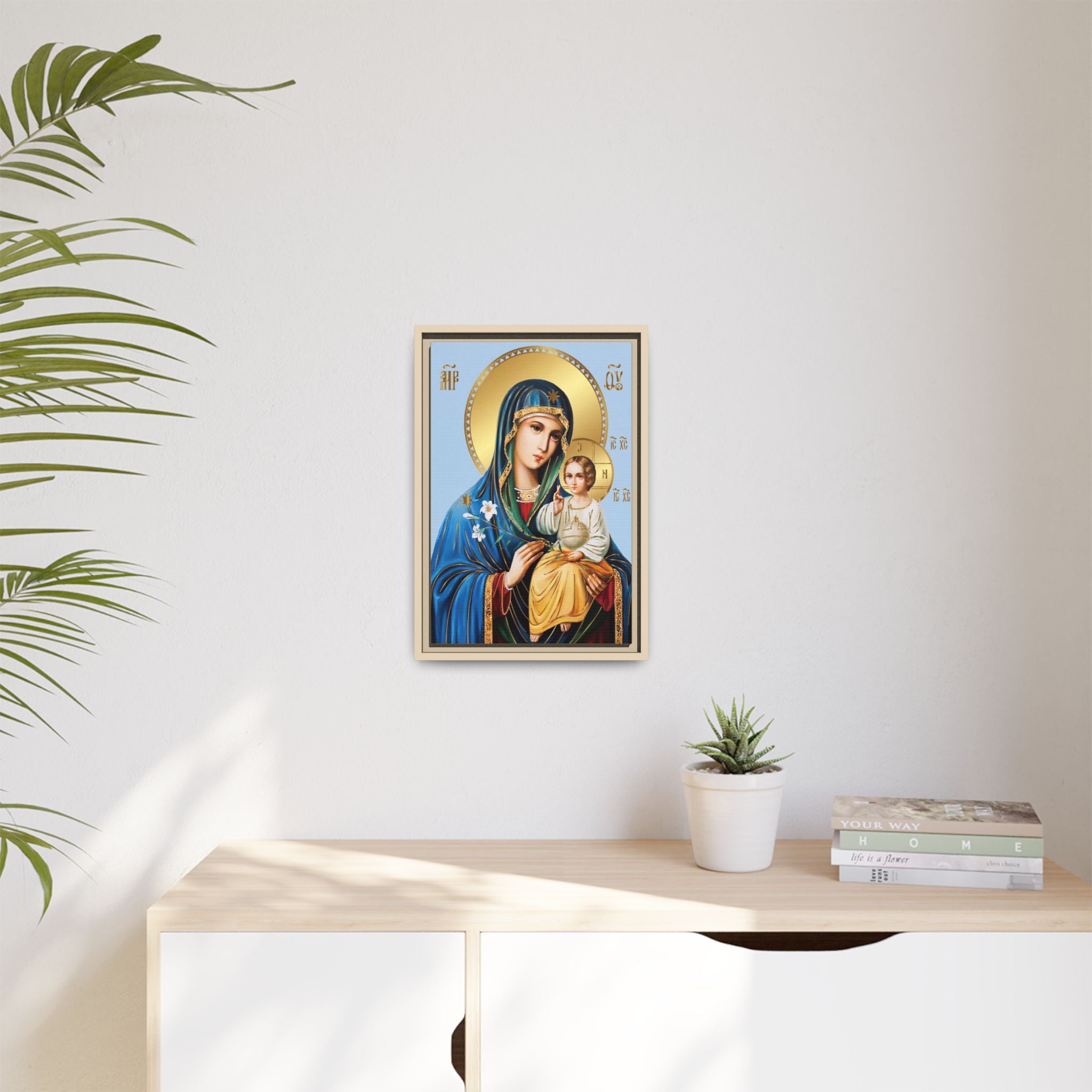 Theotokos Eternal Bloom Framed Canvas Icon