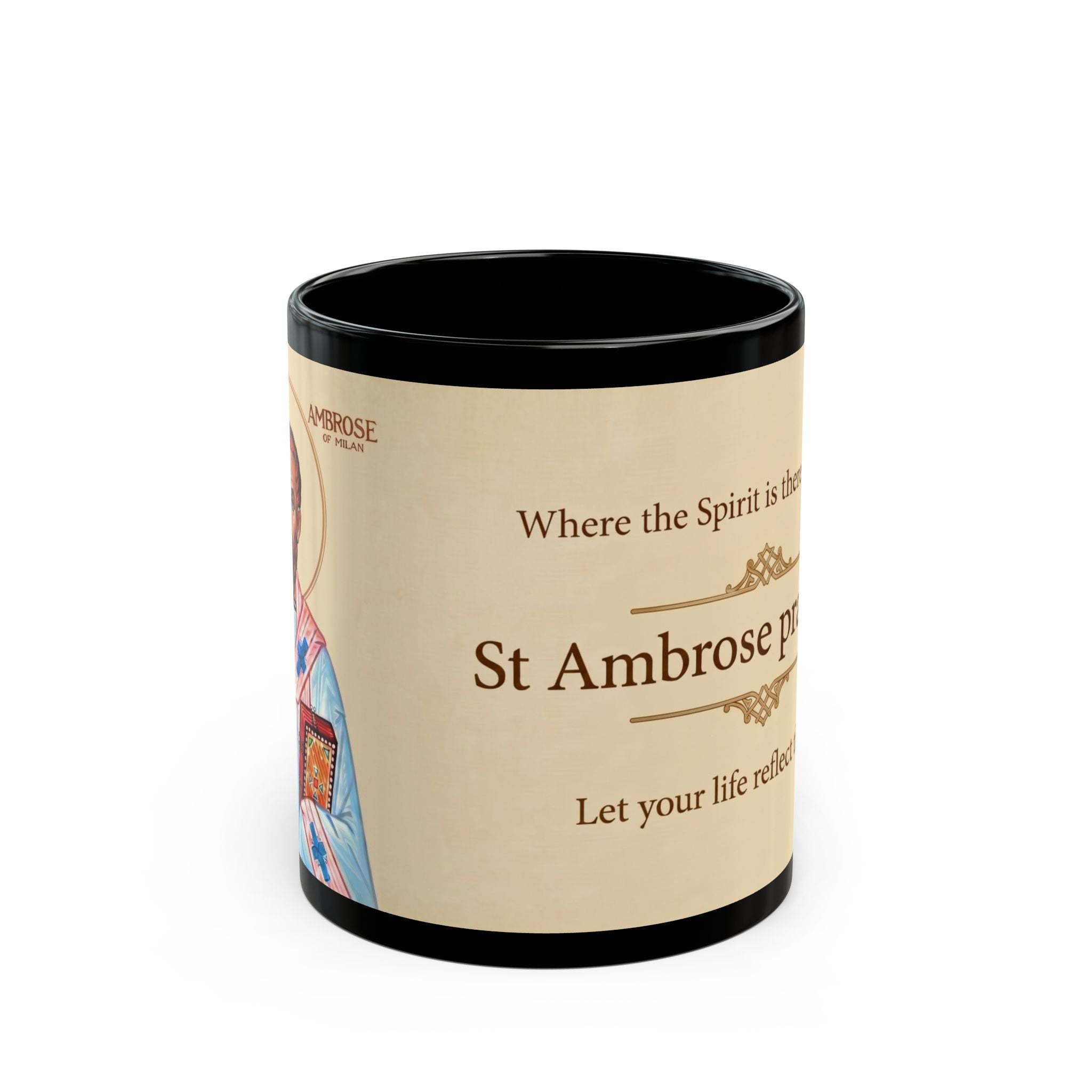 Saint Ambrose of Milan Orthodox Christian Black Coffee Mug — Orthodox Christian Mug