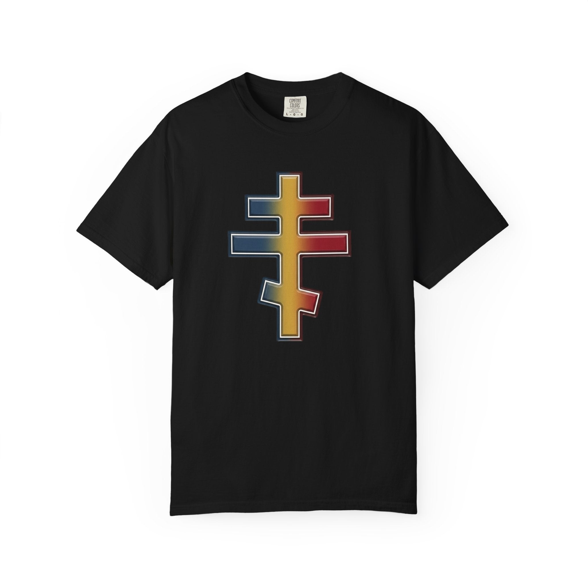 Moldovan Orthodox Cross design on a heavyweight garment-dyed t-shirt
