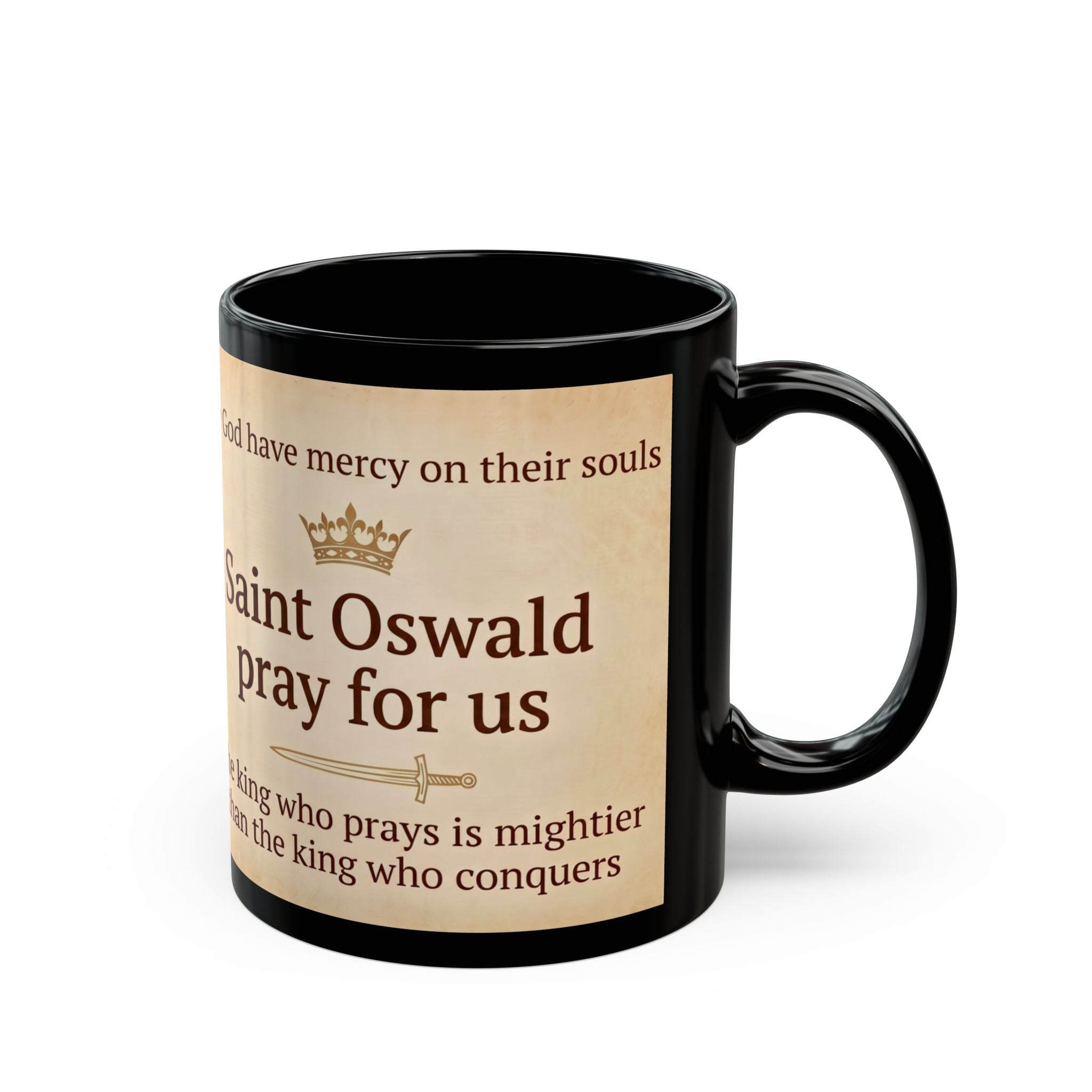 Saint Oswald of Northumbria Black Coffee Mug