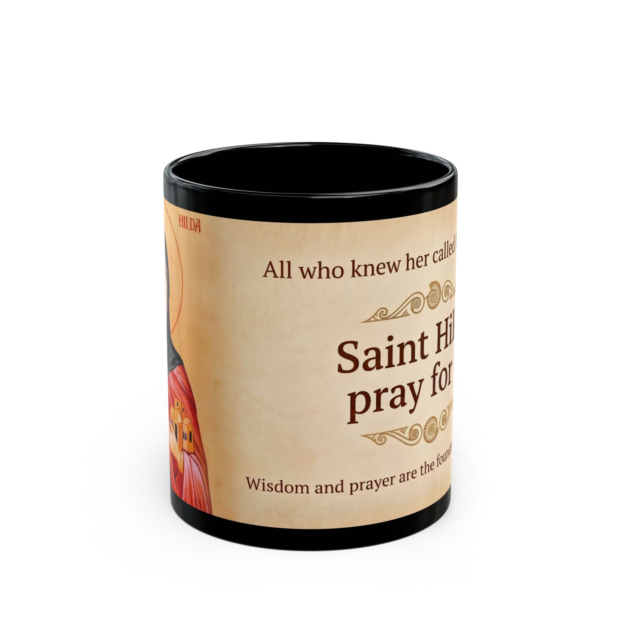 Saint Hilda of Whitby Black Coffee Mug