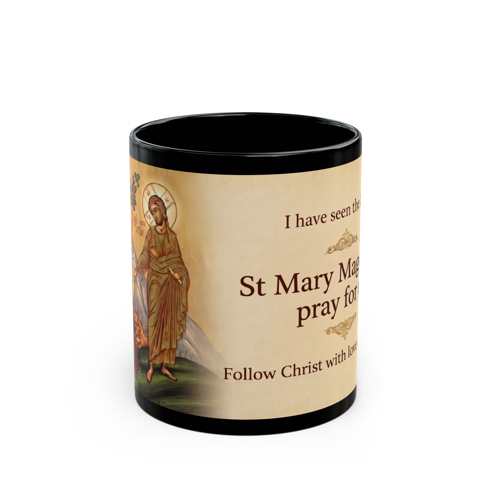Saint Mary Magdalene Orthodox Christian Black Coffee Mug — Orthodox Christian Mug