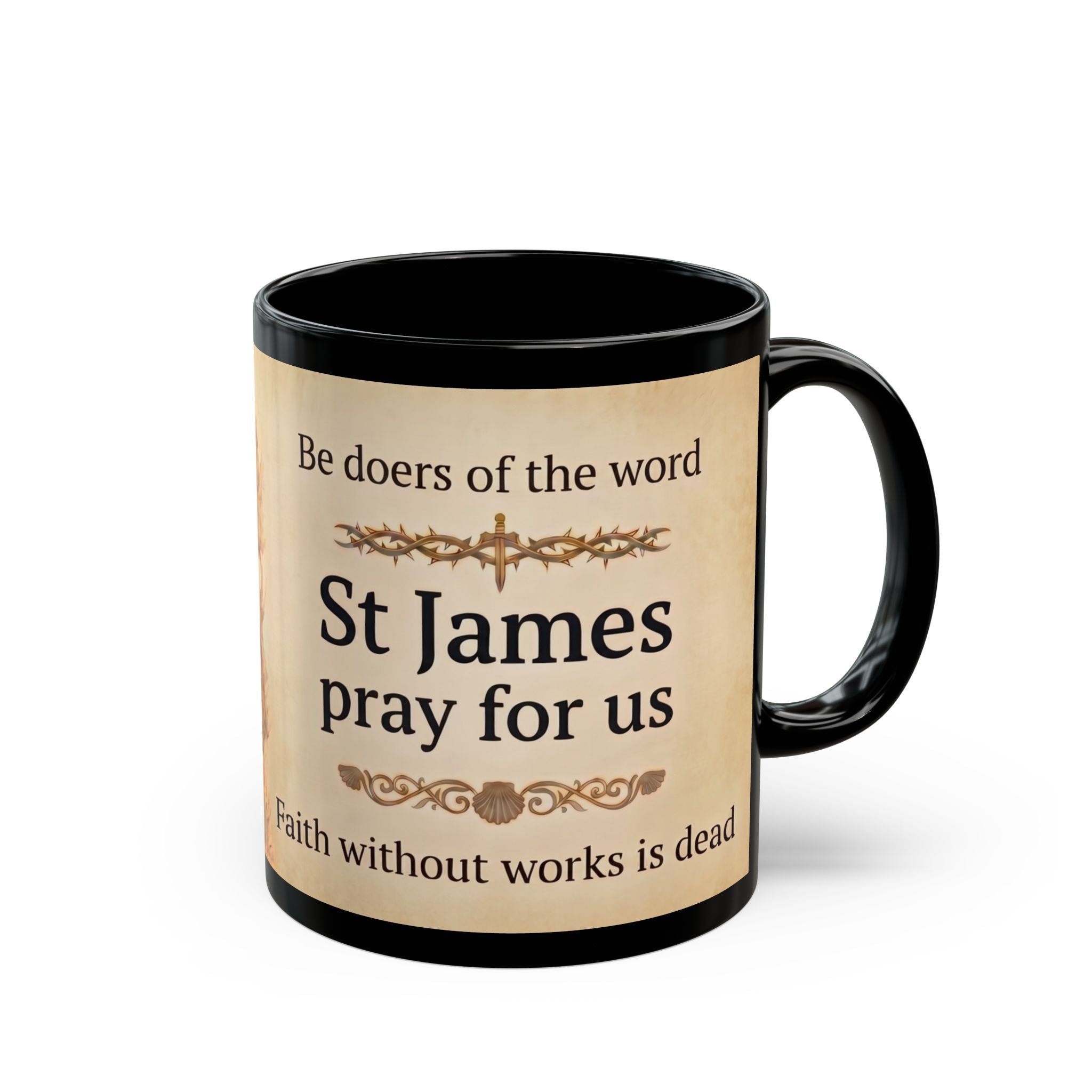 Saint James Son of Zebedee Orthodox Christian Black Coffee Mug — Orthodox Christian Mug