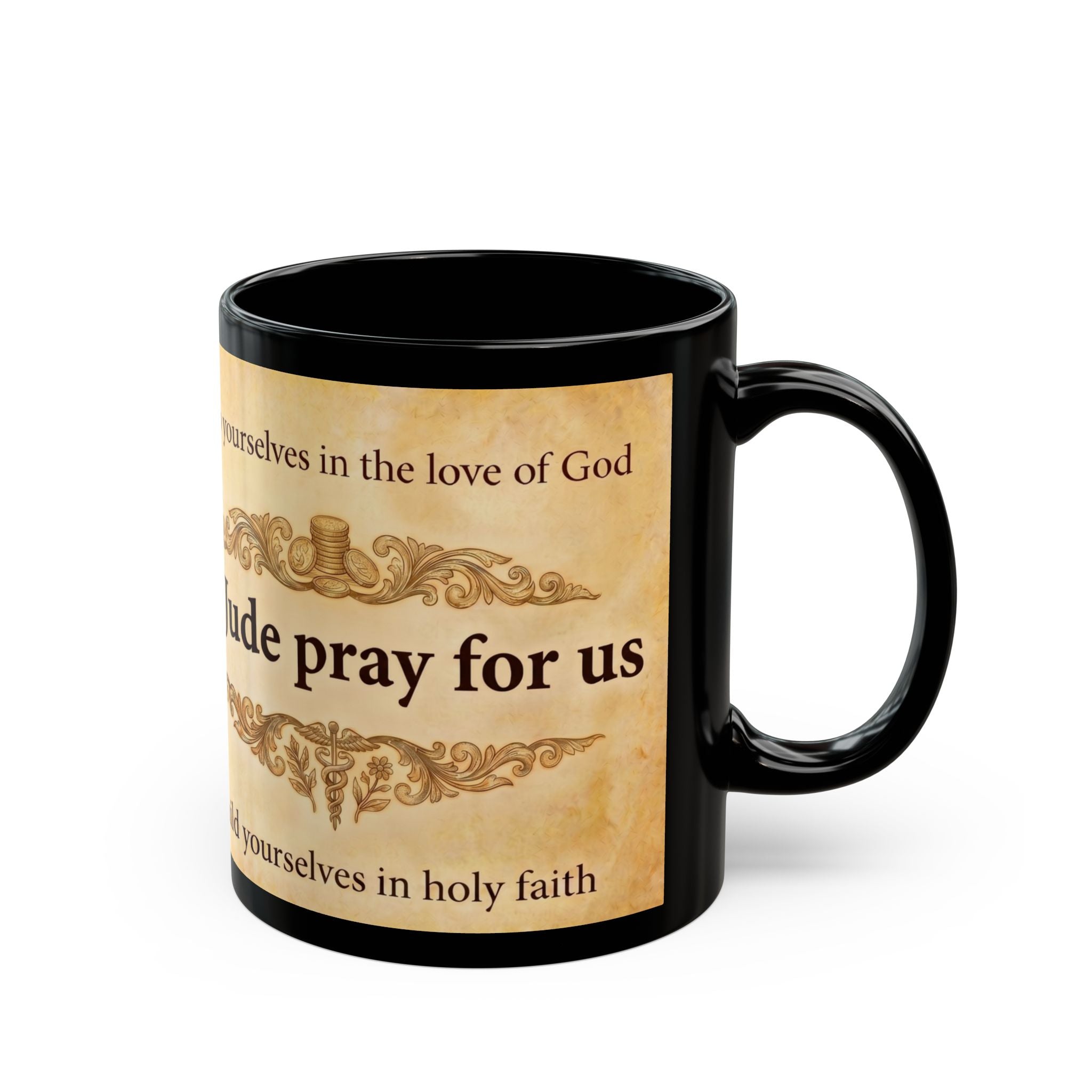 Saint Jude Thaddeus the Apostle Orthodox Christian Black Coffee Mug — Gift for Orthodox Christians