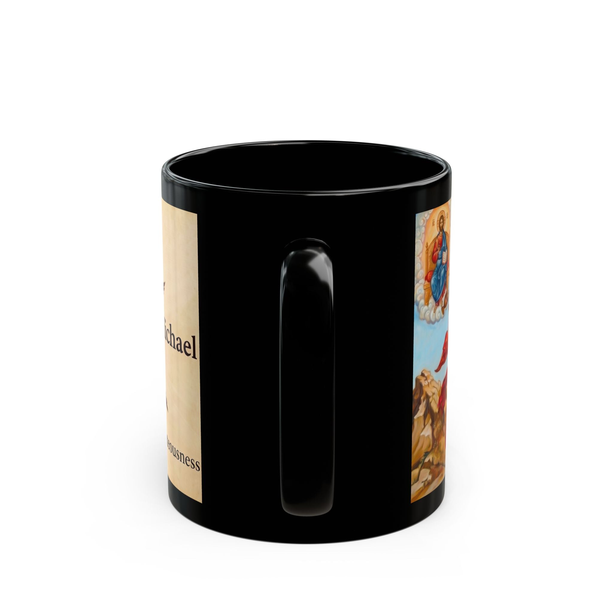 Archangel Michael Orthodox Christian Black Coffee Mug — Orthodox Faith Gift