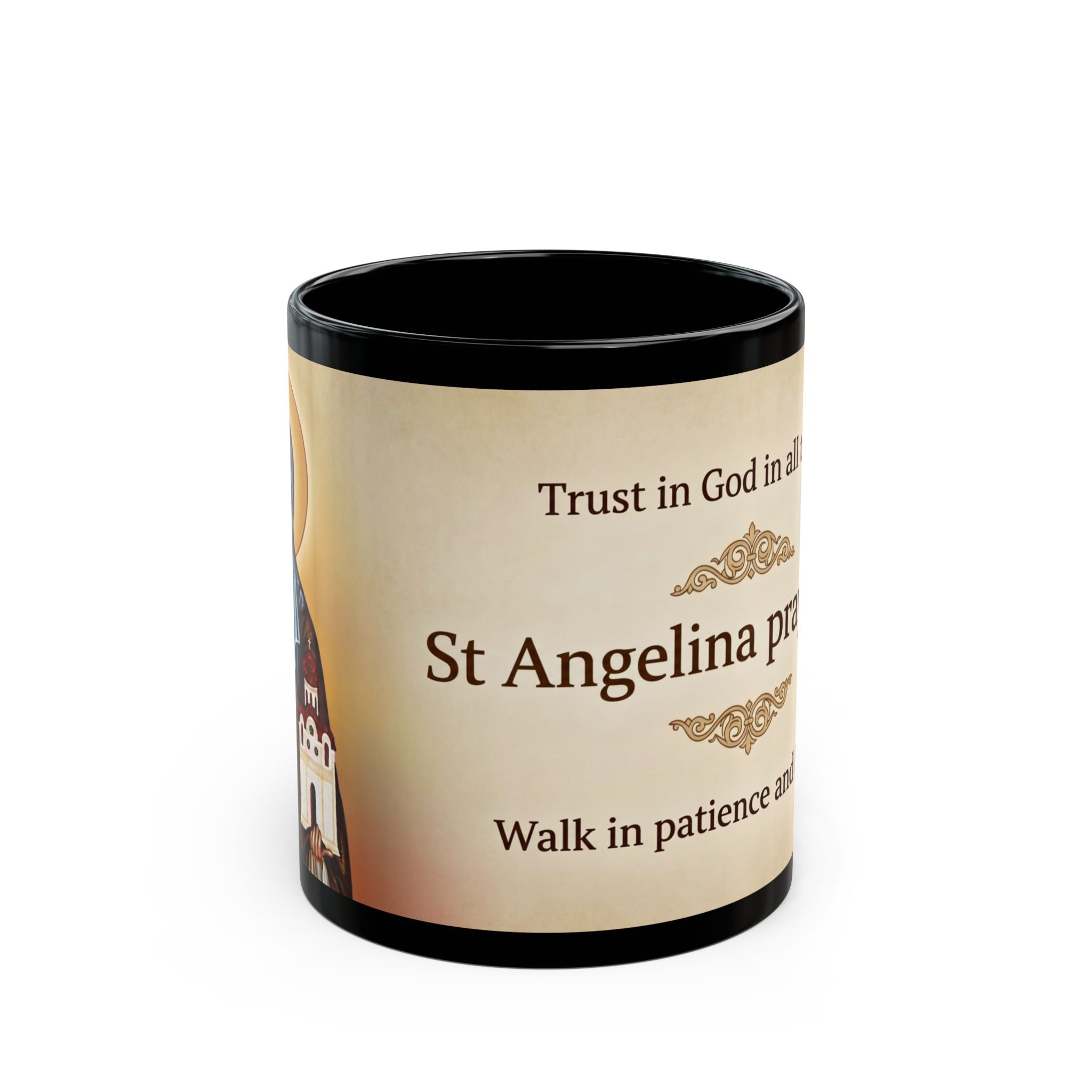 Saint Angelina of Serbia Orthodox Christian Black Coffee Mug — Orthodox Christian Mug