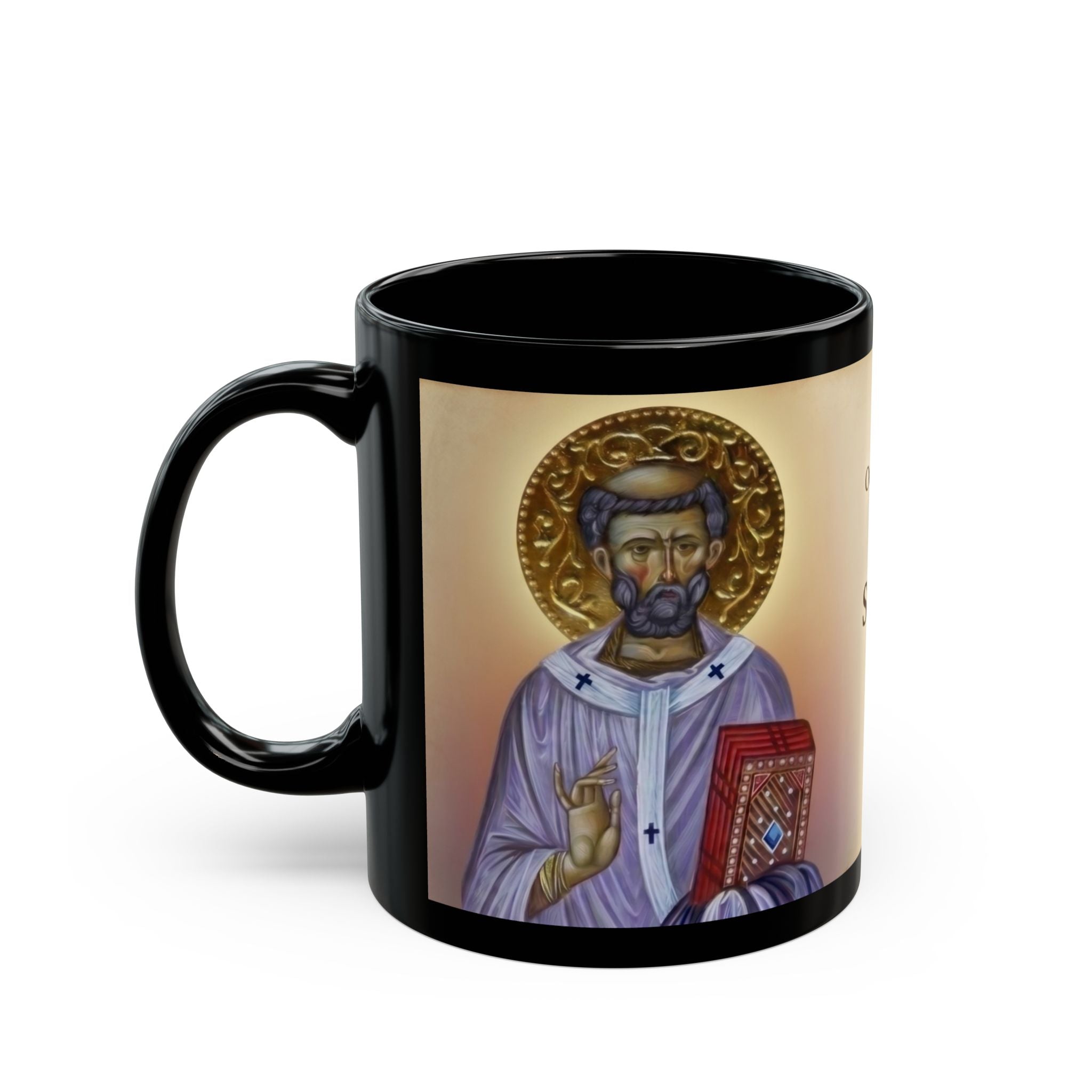 Saint Augustine of Hippo Orthodox Christian Black Coffee Mug — Orthodox Christian Gift